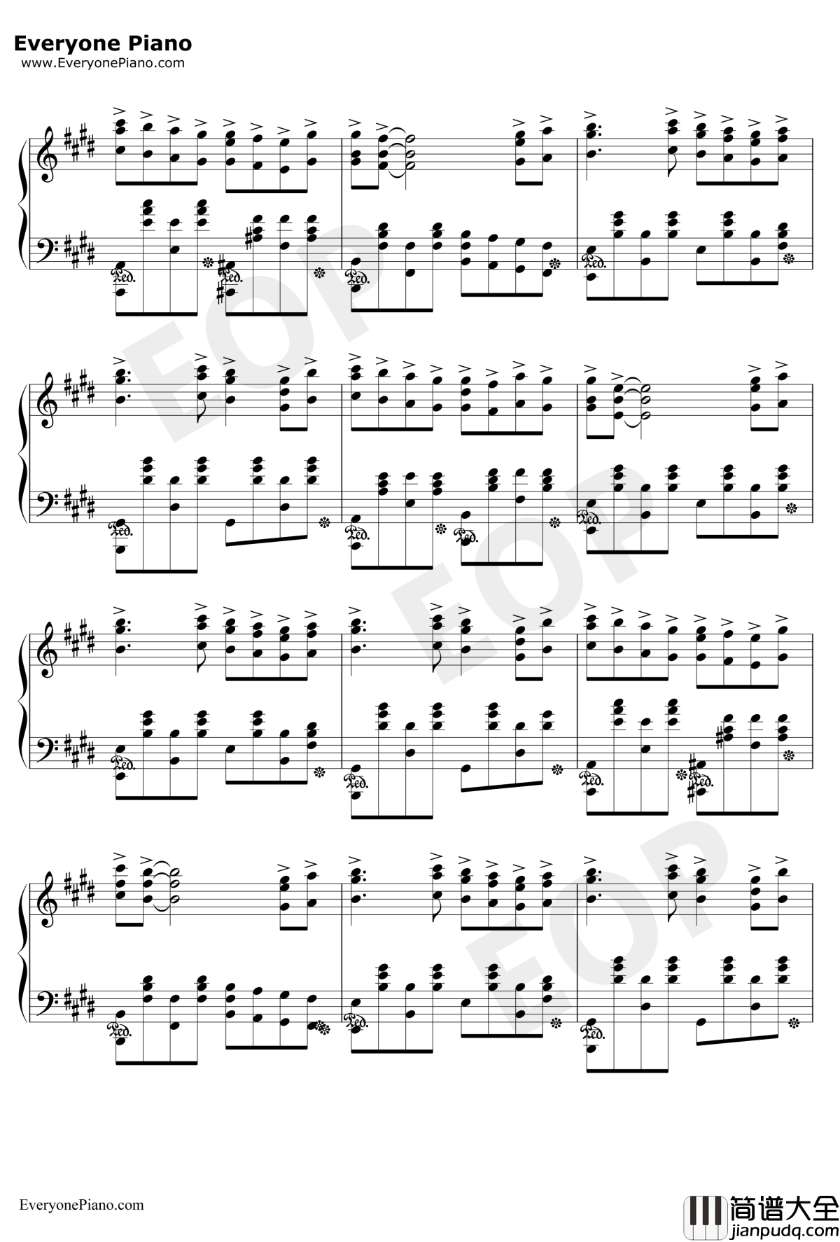 Lost_my_music钢琴谱_平野绫__凉宫春日的忧郁_插入歌