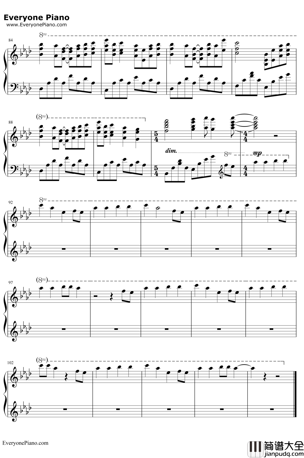团子大家族钢琴谱_茶太_CLANNAD主题曲