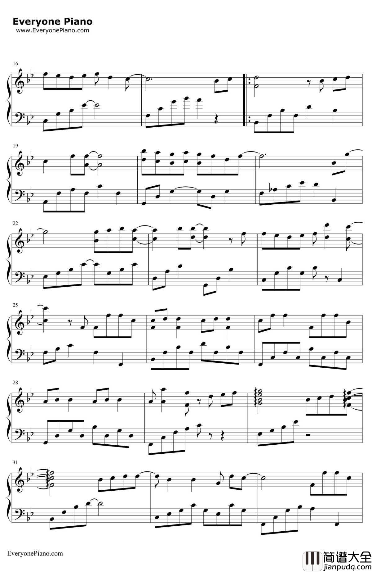 你好不好钢琴谱_周兴哲_遗憾拼图片尾曲