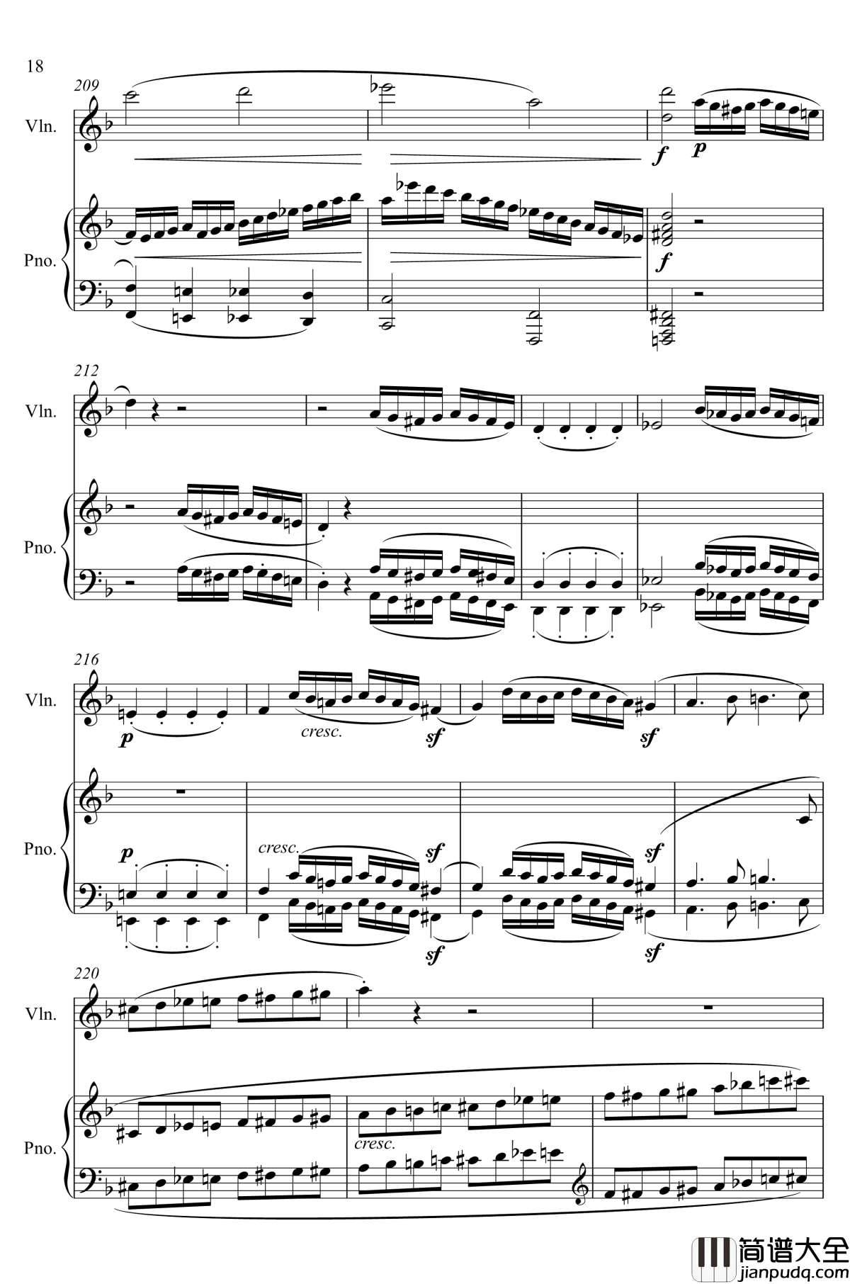第5小提琴与钢琴奏鸣曲钢琴谱_第一乐章钢琴谱_贝多芬_beethoven