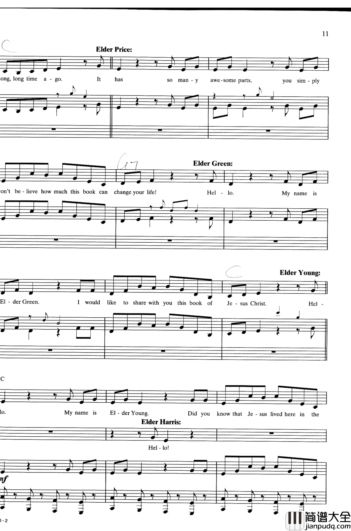 Hello_Andrew_Rannells钢琴谱_Book_of_Mormon
