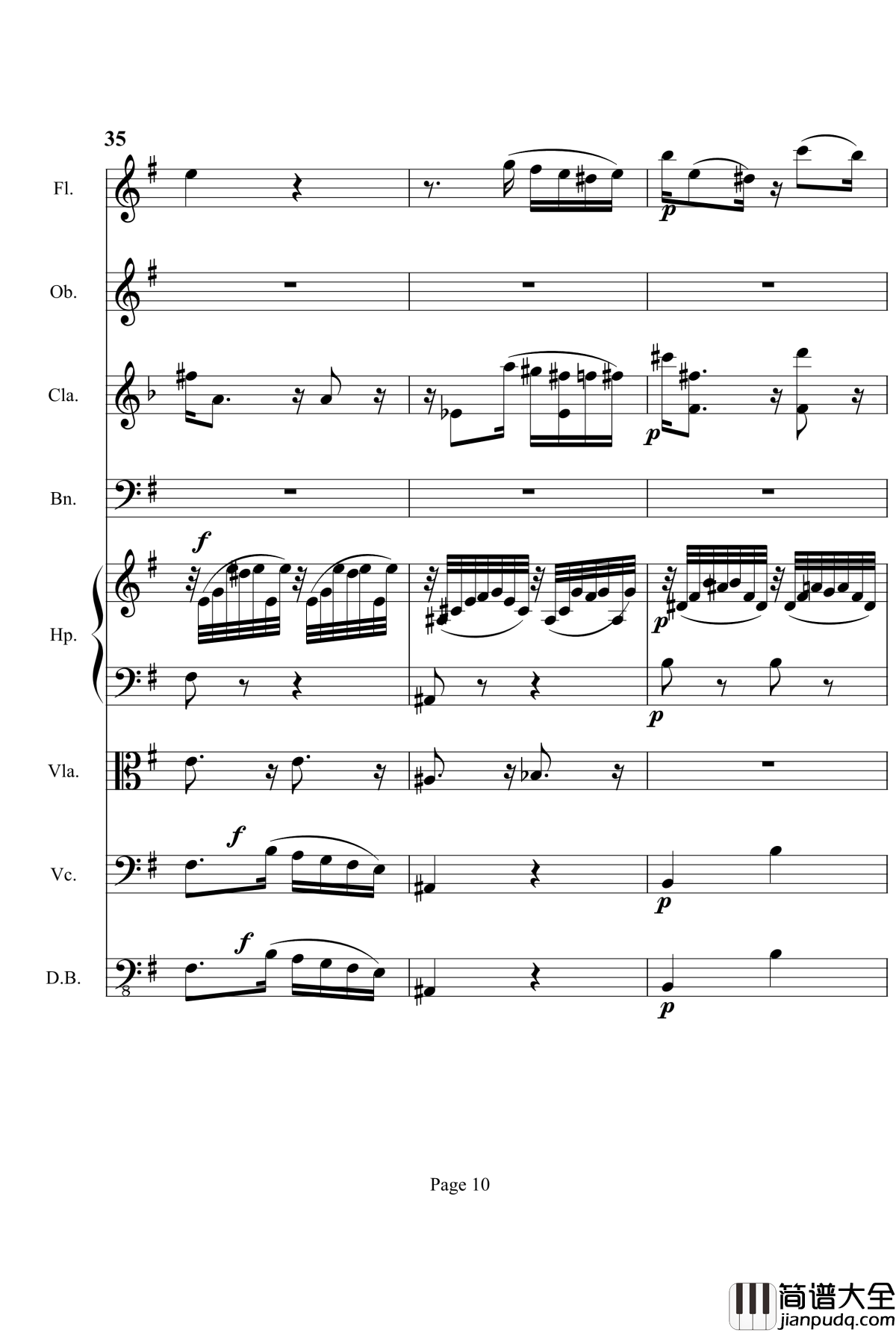 奏鸣曲之交响钢琴谱_第3首_Ⅱ_贝多芬_beethoven