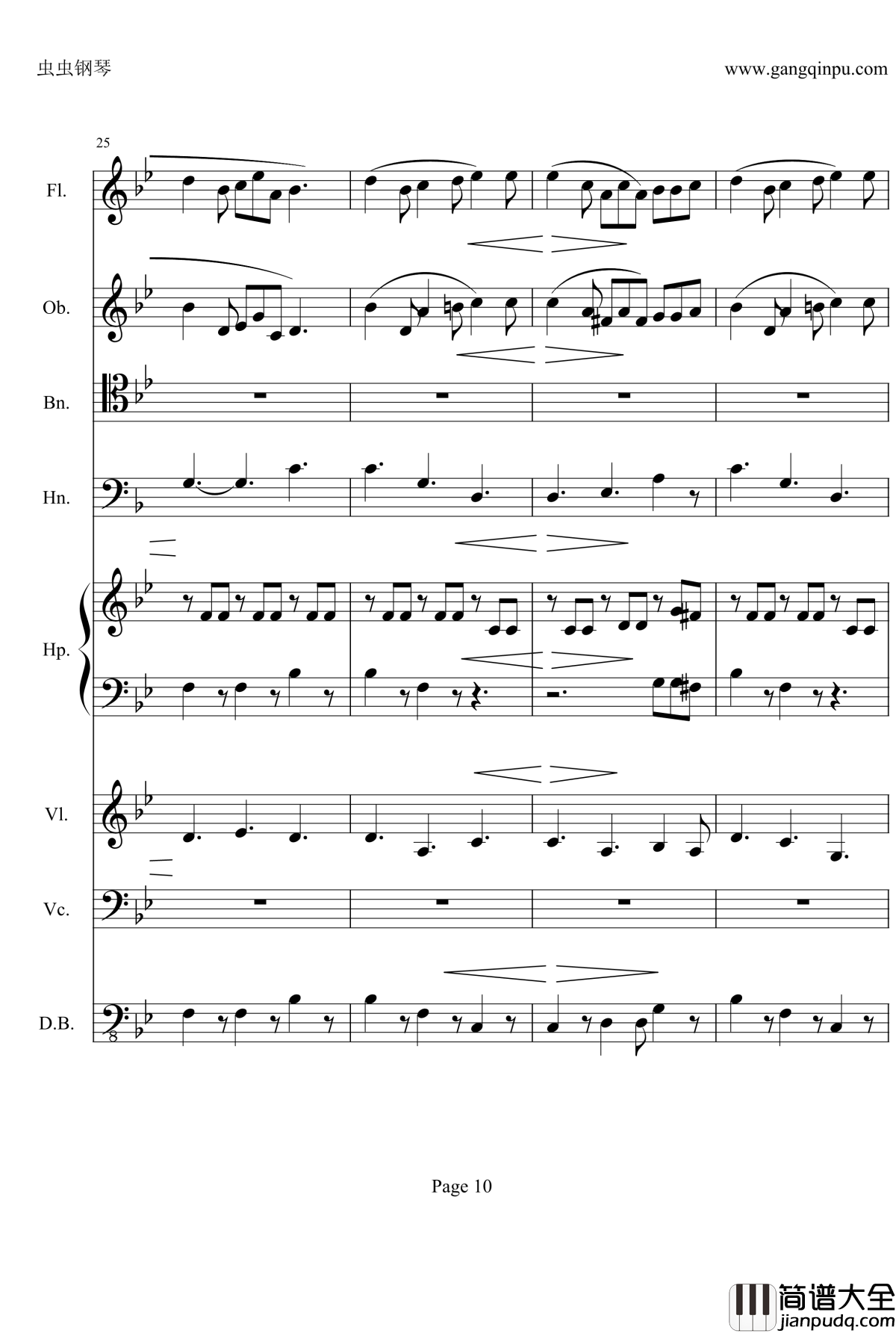 奏鸣曲之交响钢琴谱_第25首_Ⅱ_贝多芬_beethoven