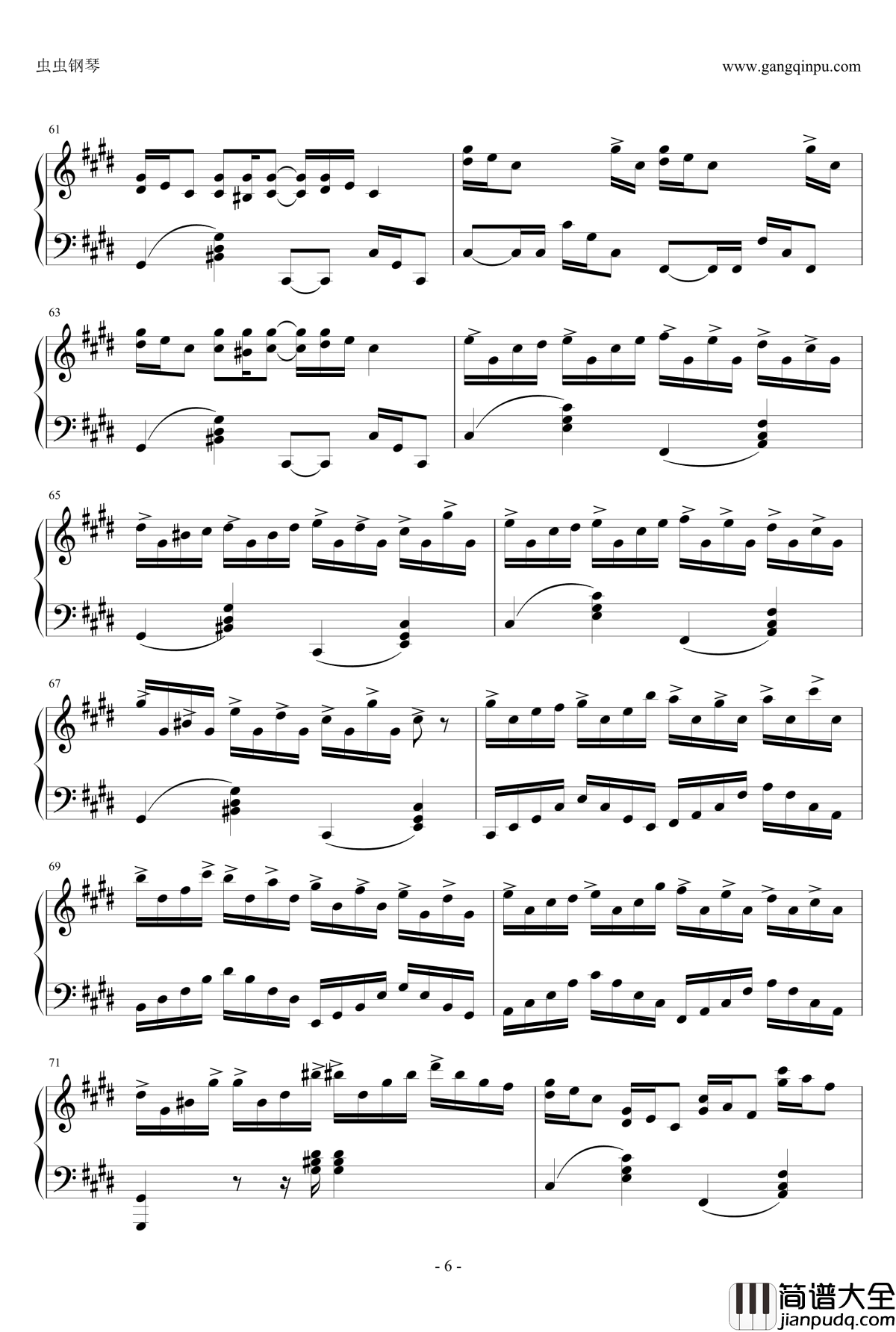 克罗地亚狂想曲钢琴谱_完美版_马克西姆_Maksim·Mrvica