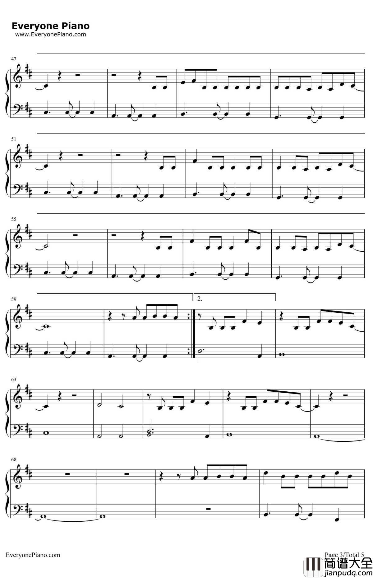 Move_Your_Body钢琴谱_Sia