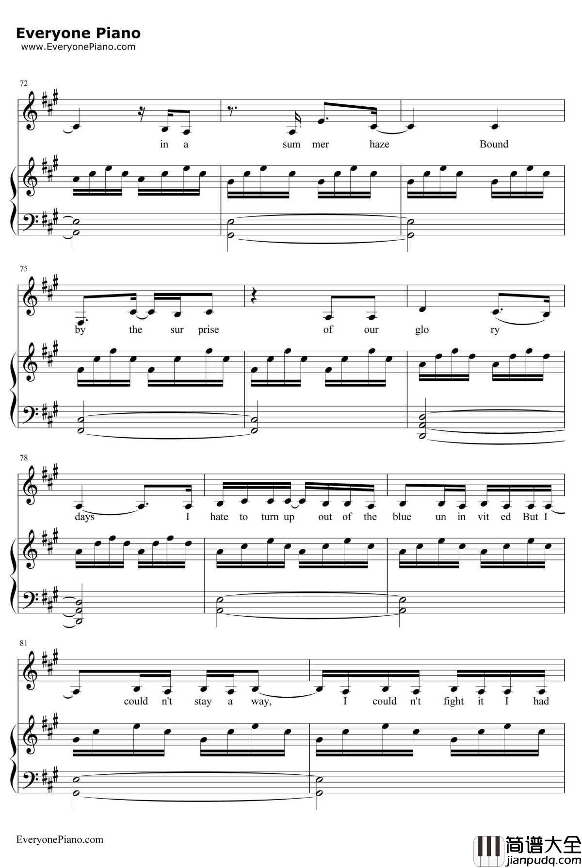 Someone_like_You钢琴谱_Adele_弹唱版