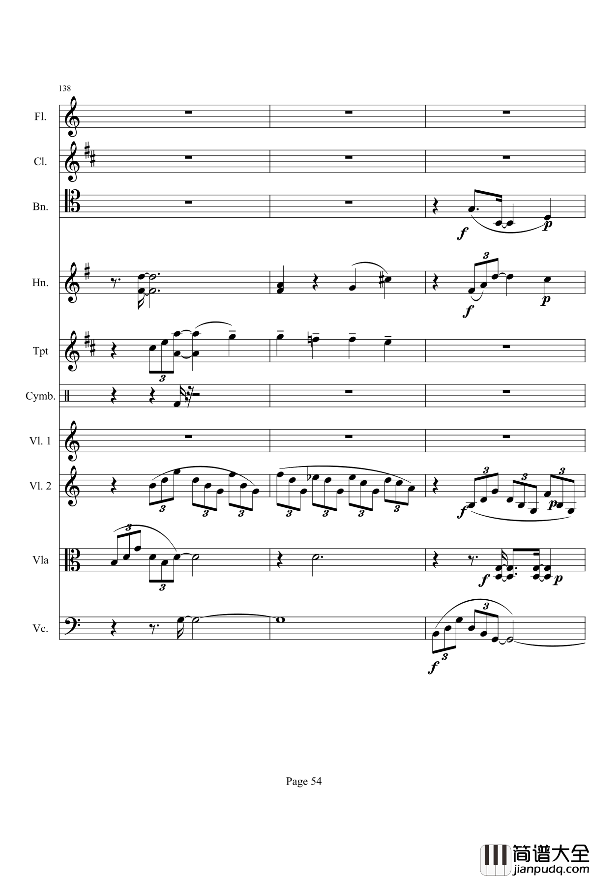 奏鸣曲之交响钢琴谱_第21首_Ⅰ_贝多芬_beethoven