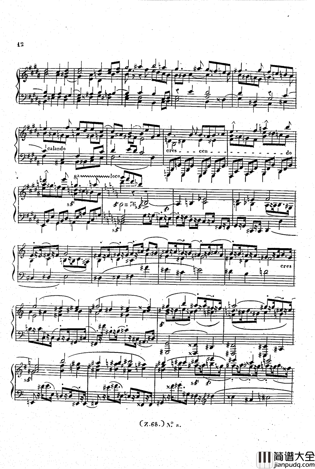 _d小调第六钢琴奏鸣曲_Op.124钢琴谱_车尔尼_Czerny