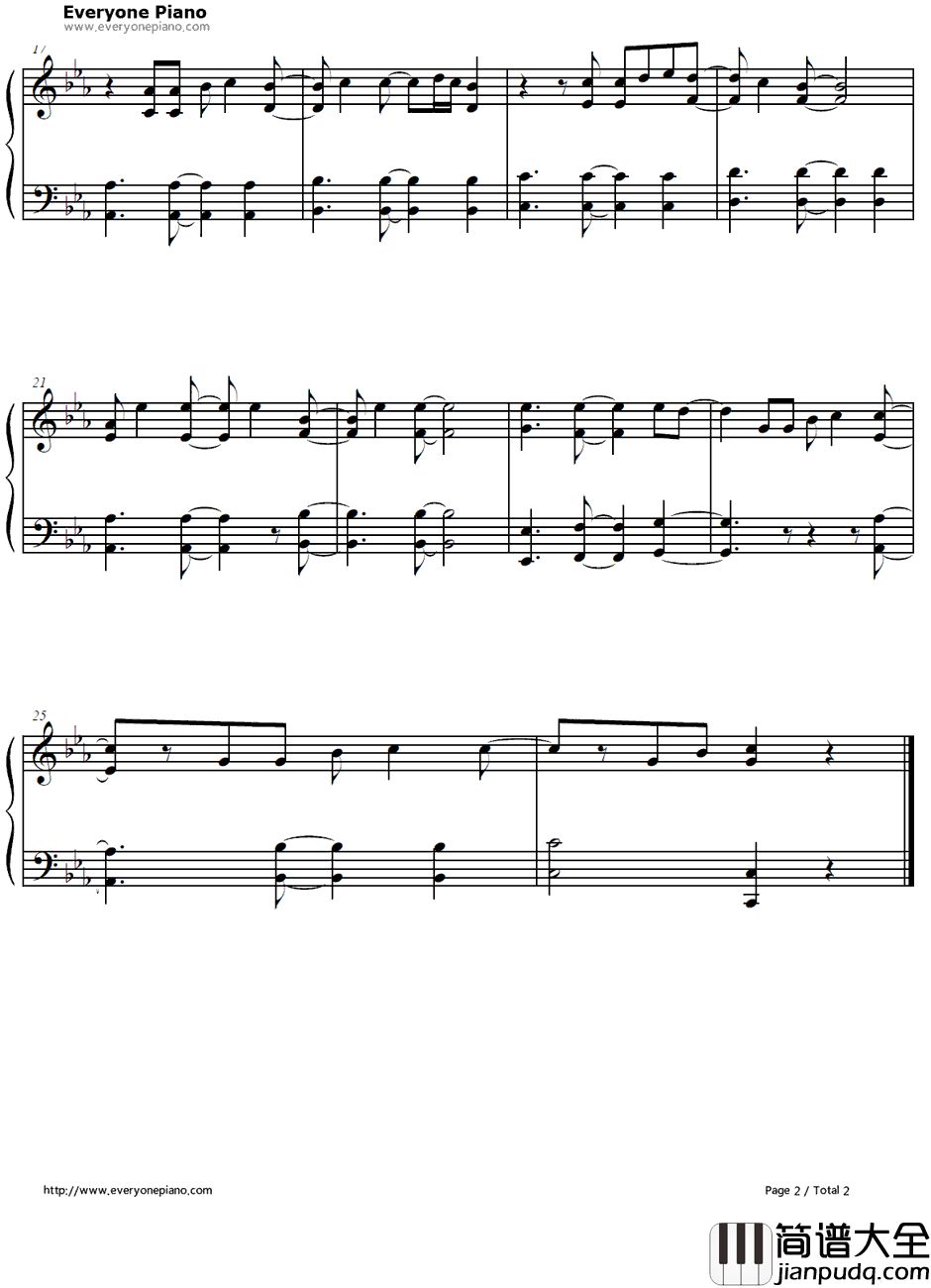 Pokemon主题曲钢琴谱_Pokemon主题曲