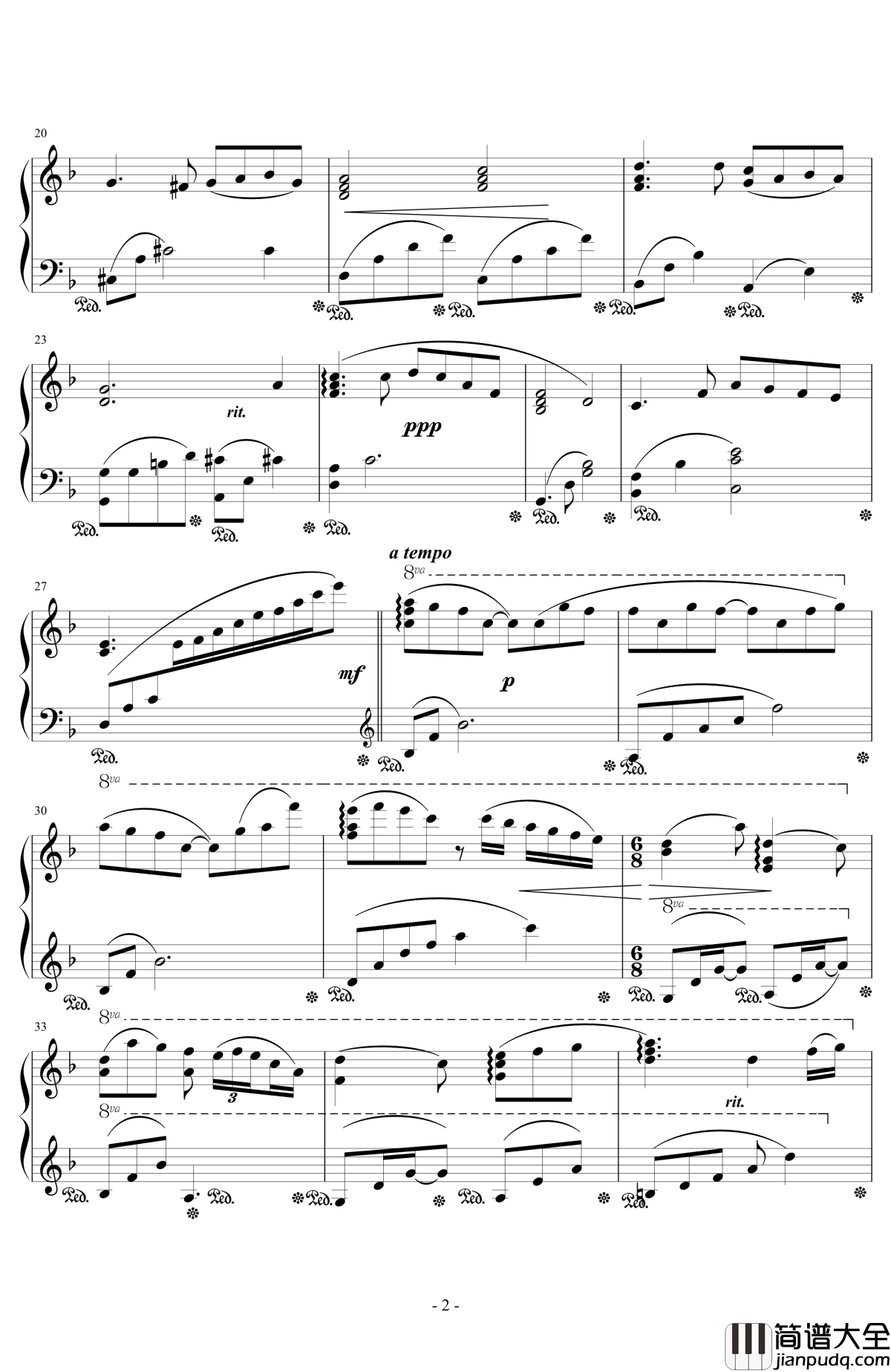 星の世界钢琴谱_Piano_Minor_Chord_D_星之梦