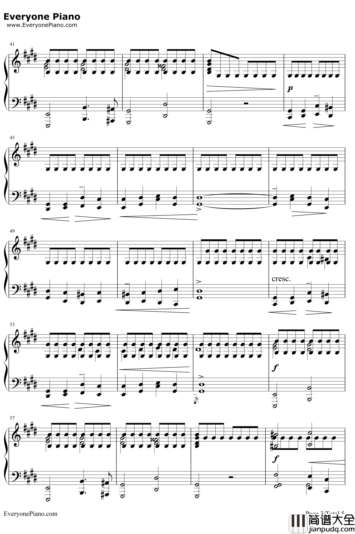 雨滴前奏曲钢琴谱___肖邦