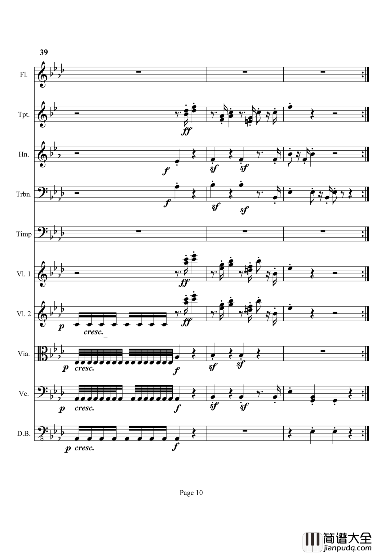 奏鸣曲之交响钢琴谱_第12首_Ⅲ_贝多芬_beethoven