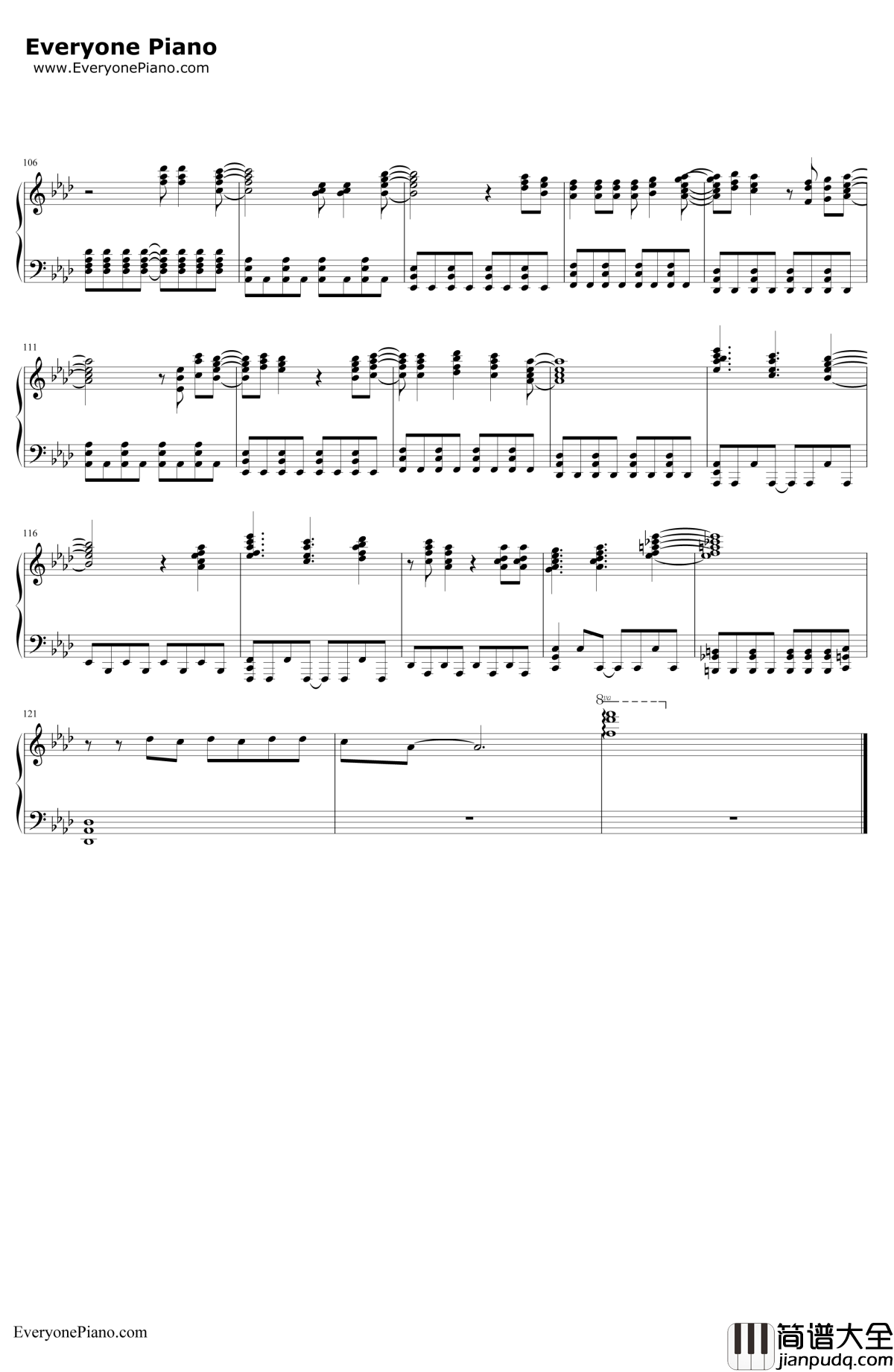LetItGo完整版钢琴谱_DemiLovato_动画冰雪奇缘主题曲