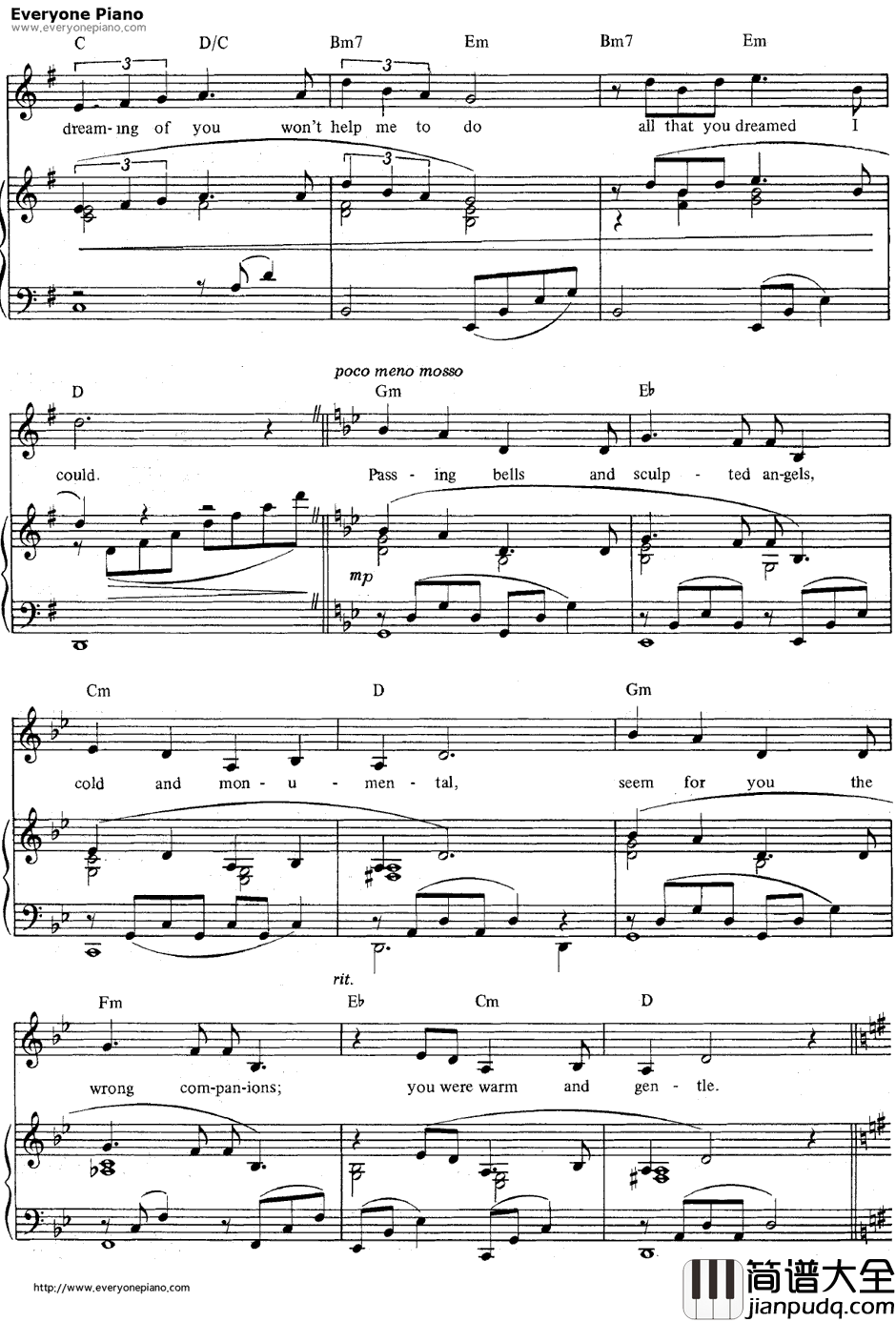 Wishing_You_Were_Somehow_Here_Again钢琴谱_AndrewLloydWebber_歌剧魅影OST