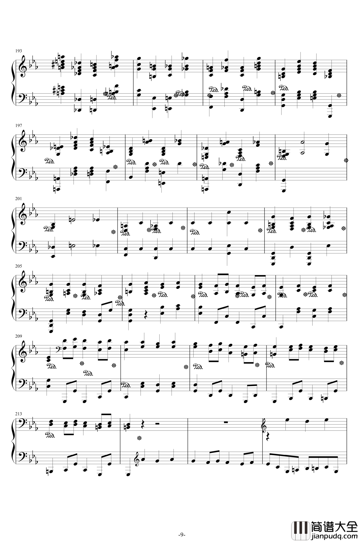 第二钢琴协奏曲钢琴谱_第三乐章独奏版_c小调_拉赫马尼若夫
