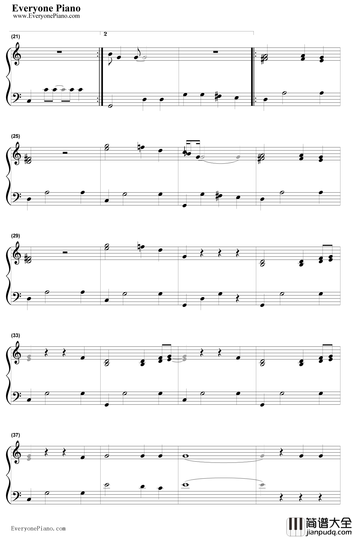 LoveMeDo钢琴谱_TheBeatles