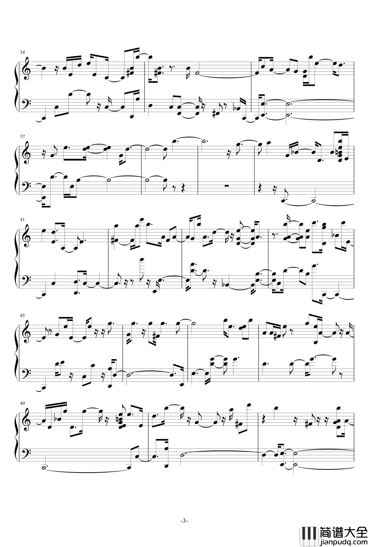 keys东方同人曲钢琴谱_2_东方组图
