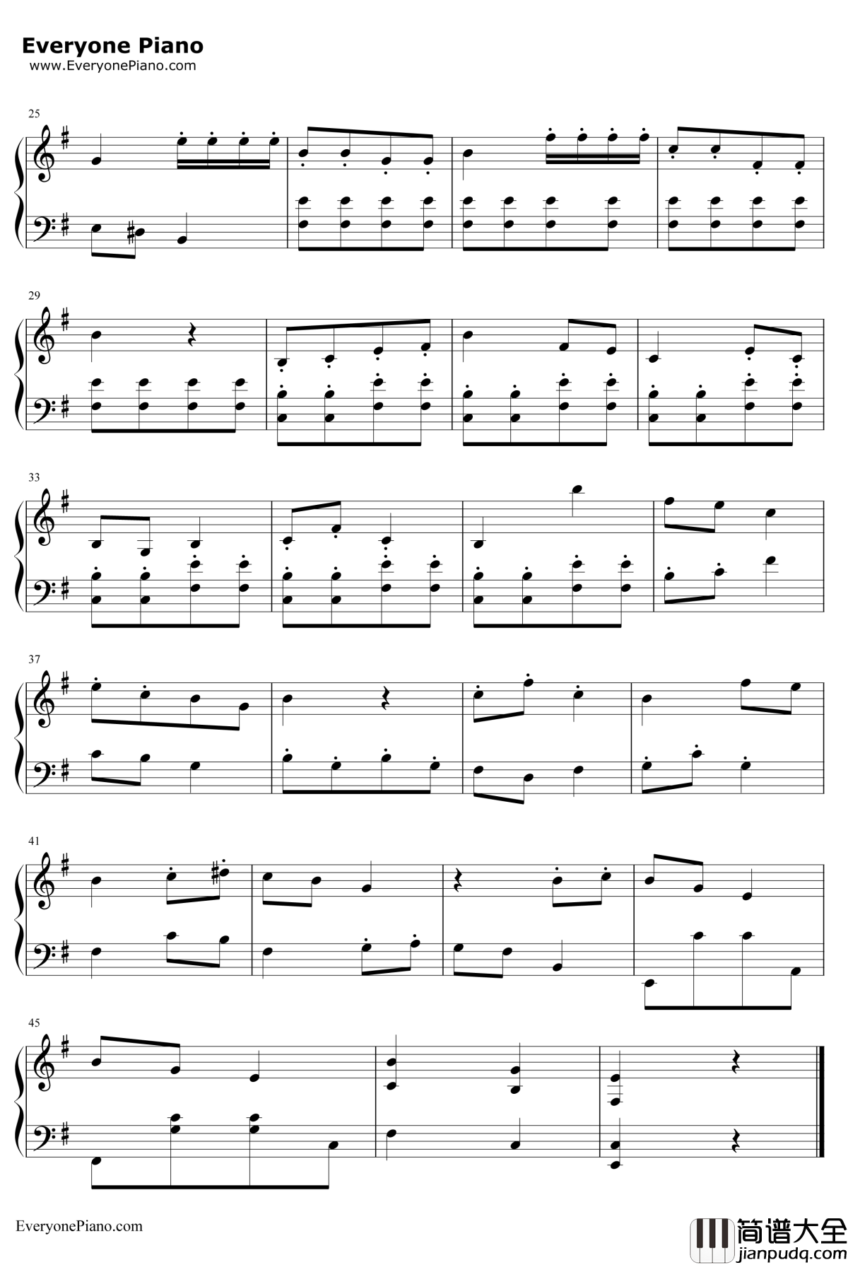 鬼子进村曲钢琴谱_肖斯塔科维奇_平原游击队插曲