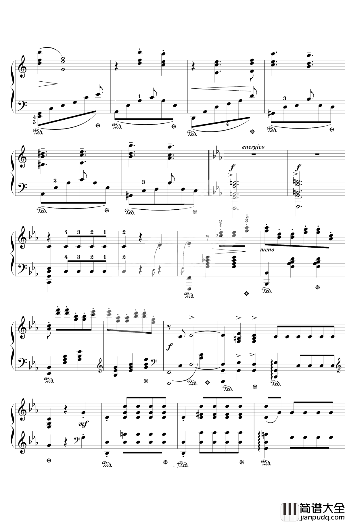 骑士风格圆舞曲钢琴谱_西贝柳斯