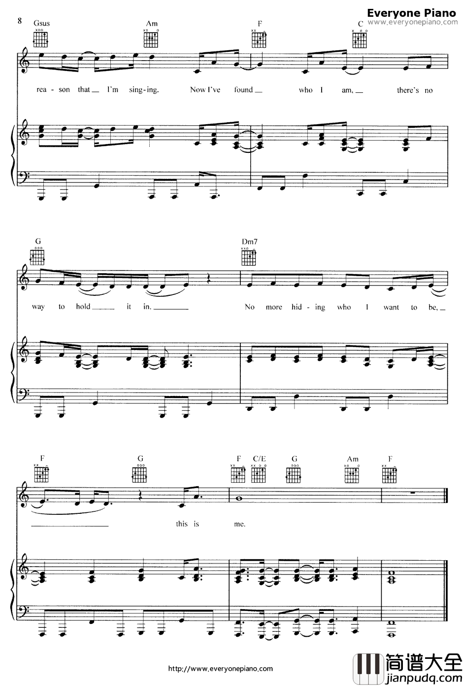 This_Is_Me钢琴谱_DemiLovato_摇滚夏令营插曲