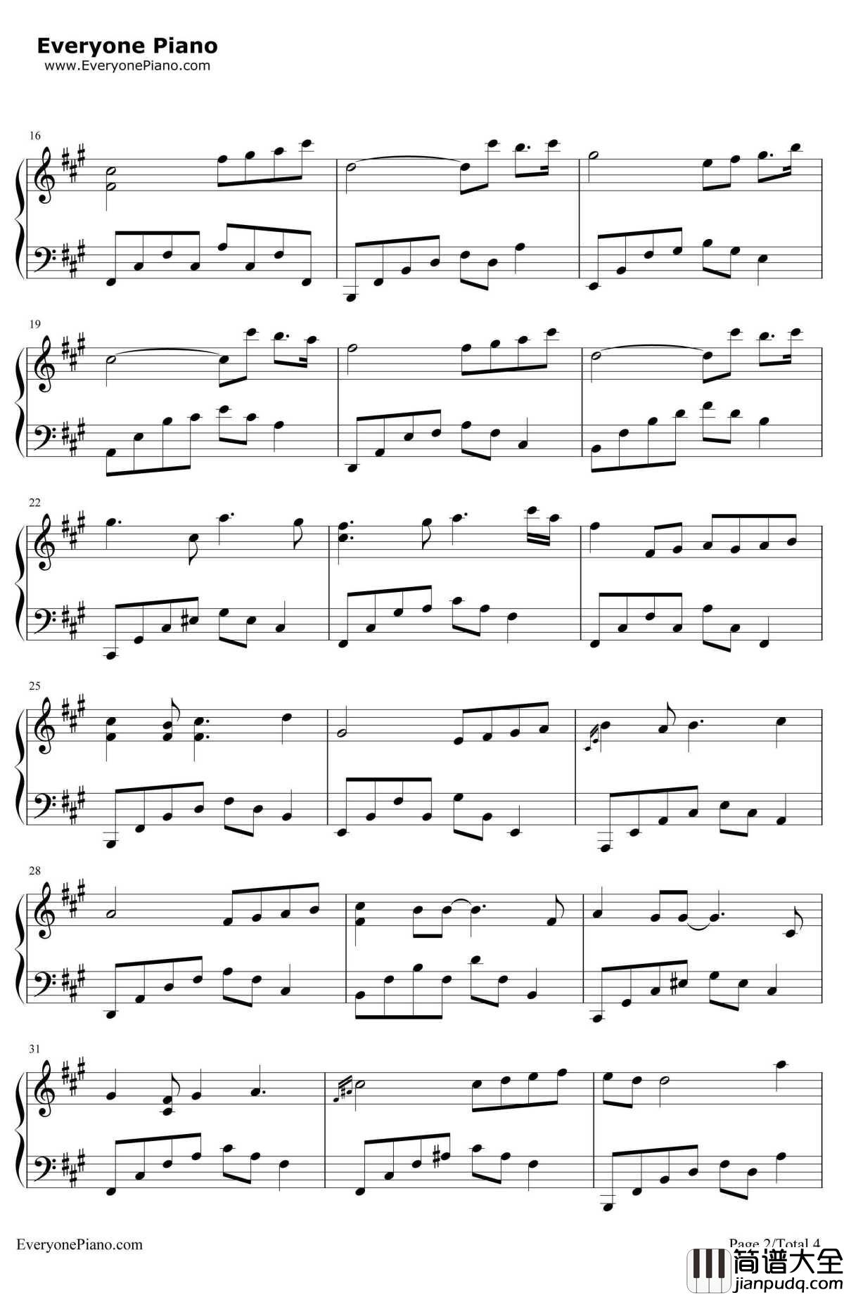 惜别钢琴谱_石进_夜的钢琴曲