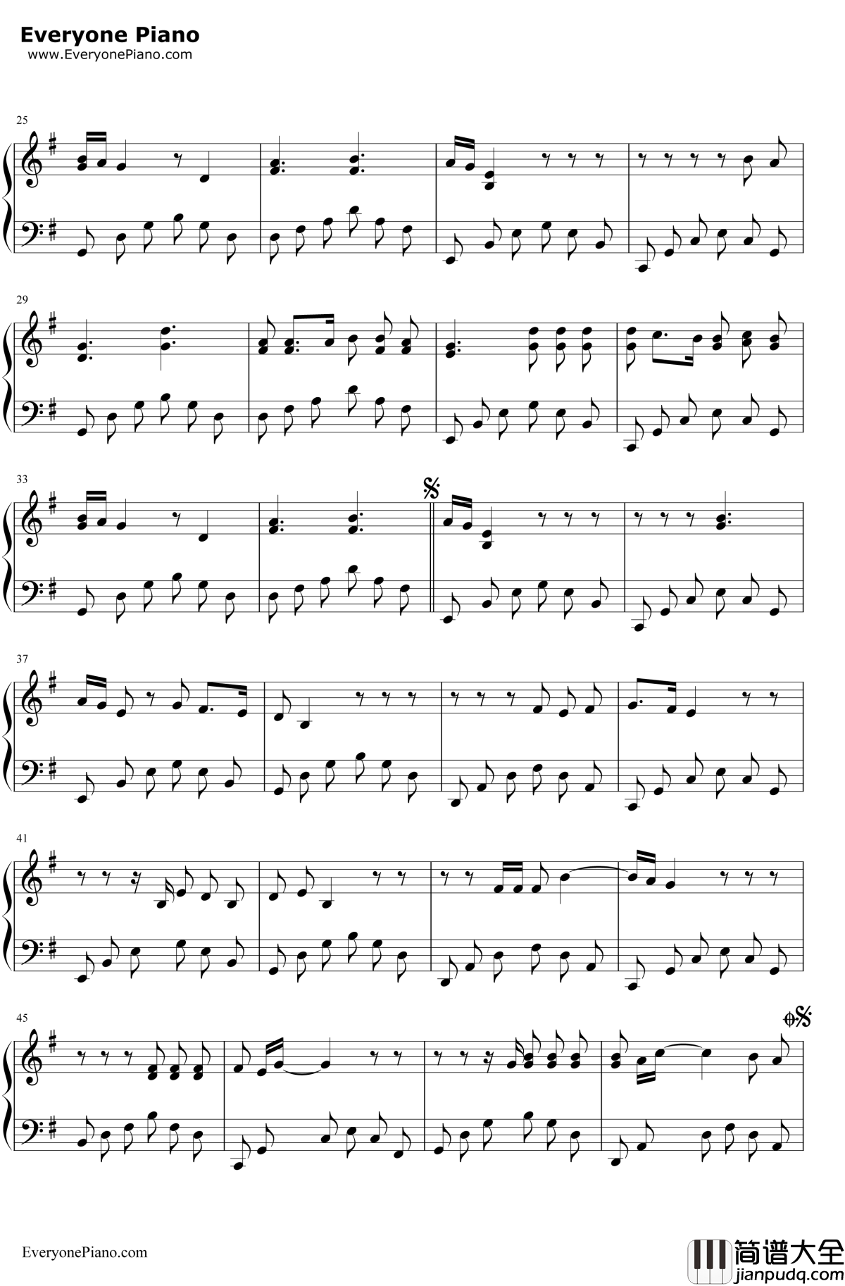 When_I_Lookat_You钢琴谱_MileyCyrus_TheLastSong主题曲