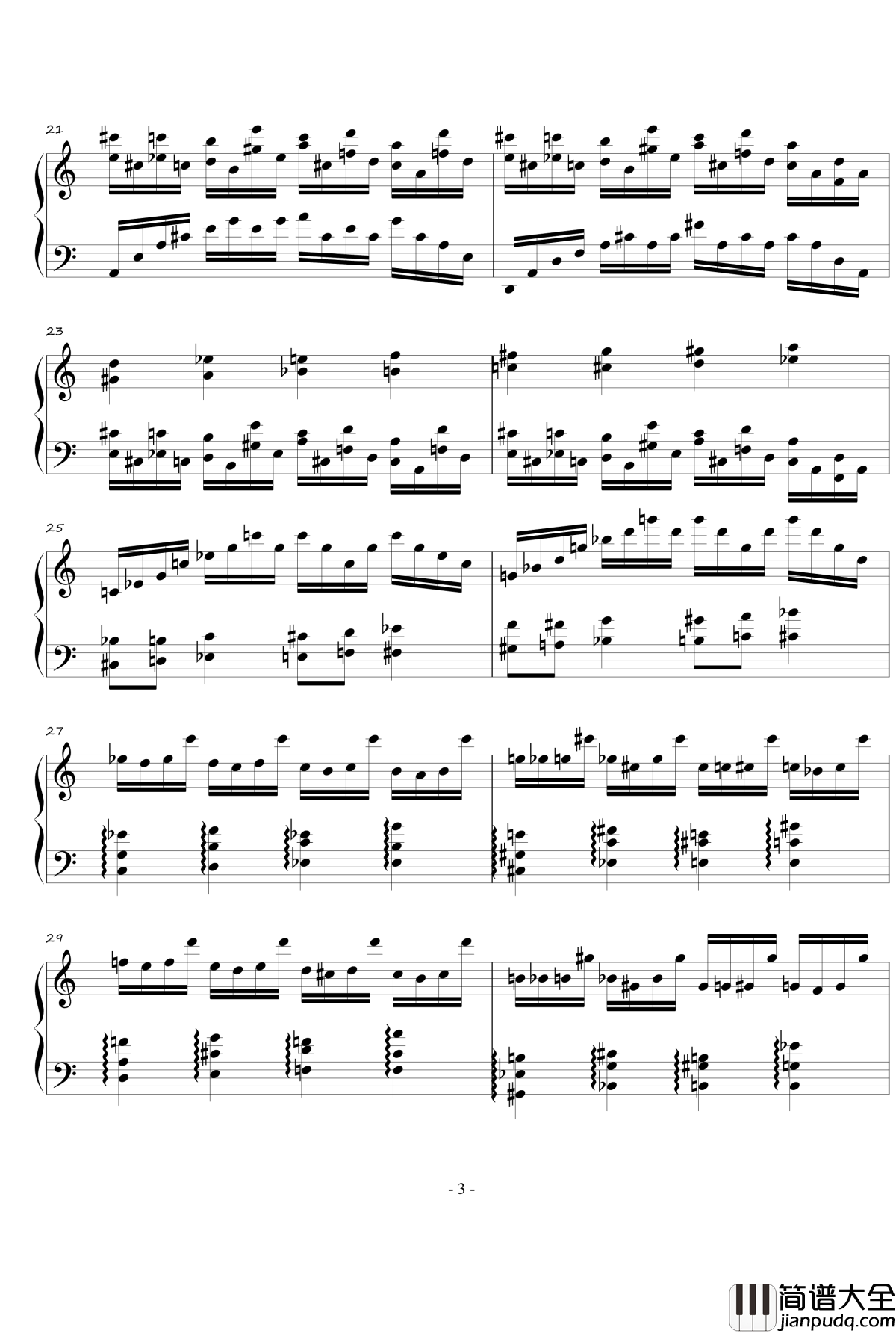 火星练习曲钢琴谱Op.2_No.3_火星先生