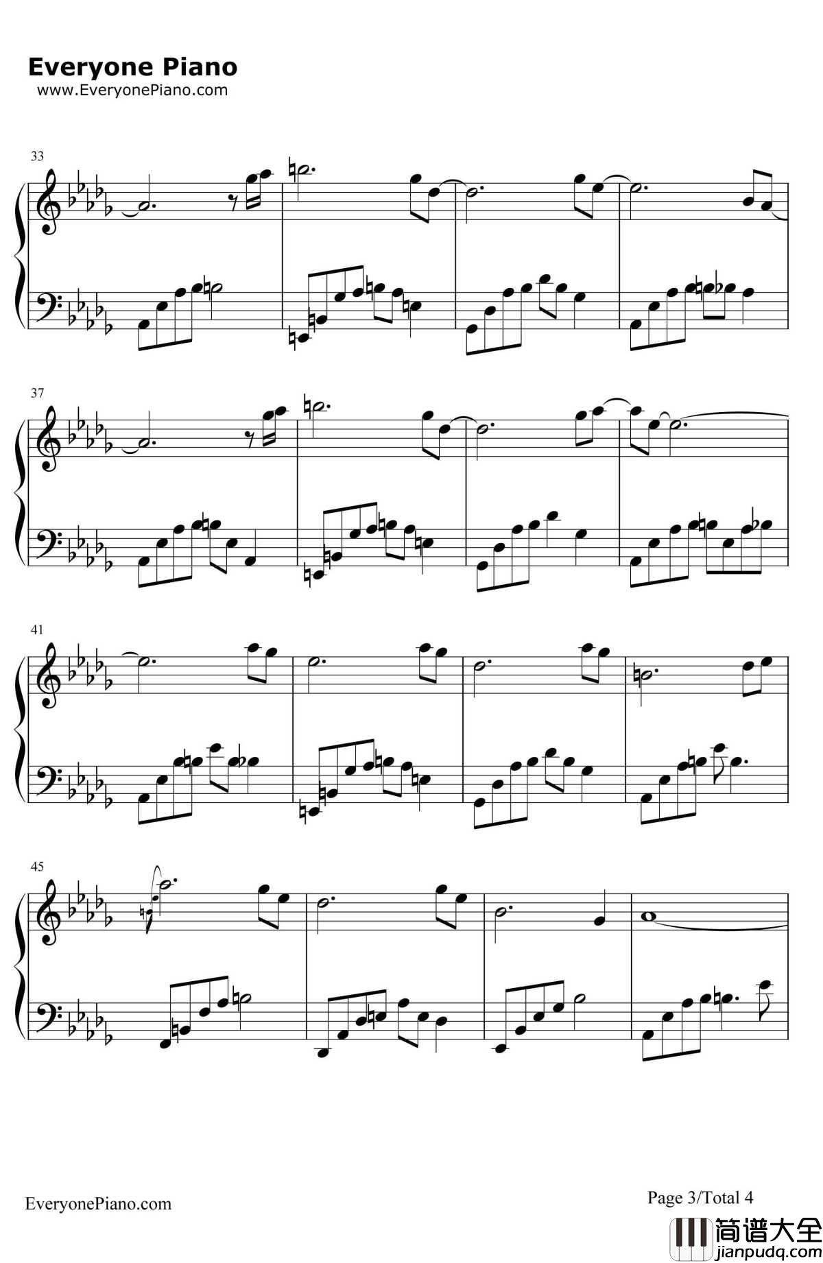 忘了我爱你钢琴谱_石进_夜的钢琴曲Ⅱ