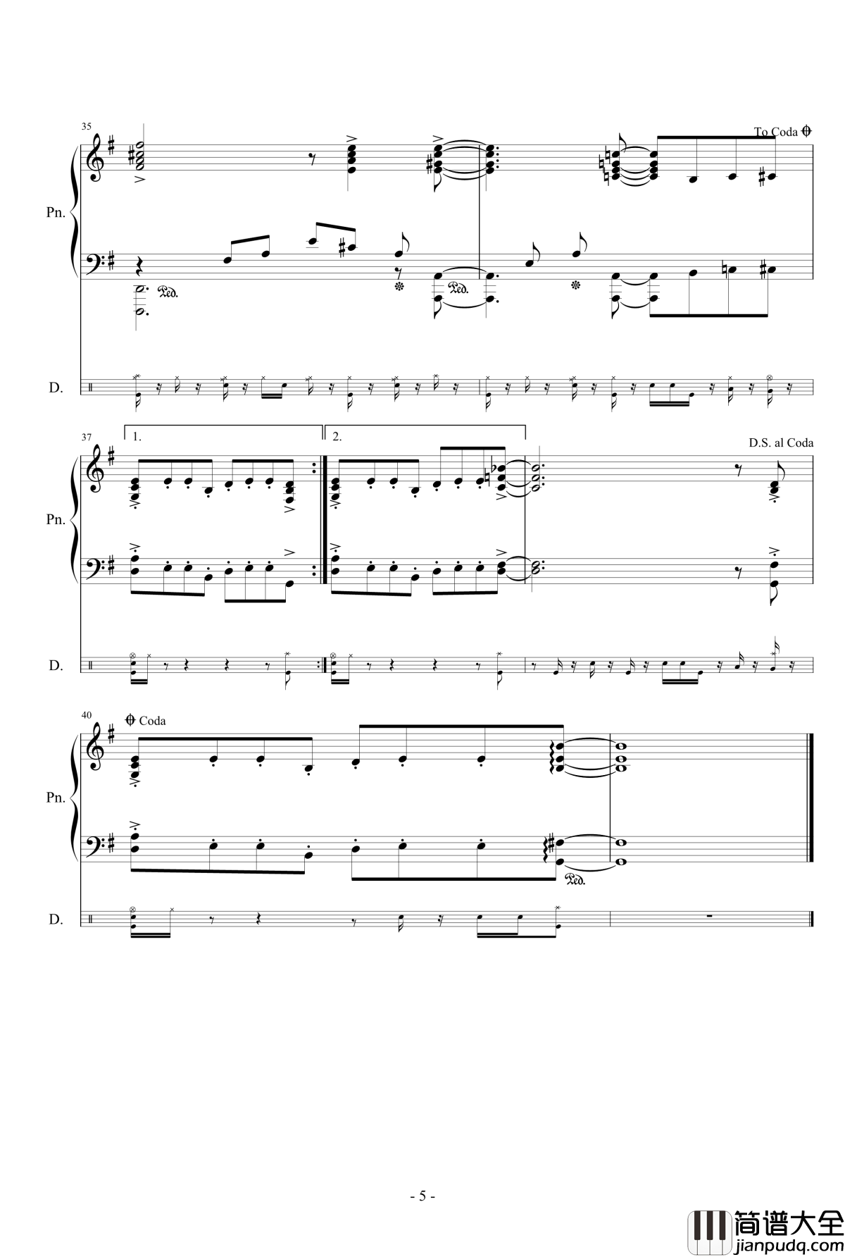 Enter_Sandman_爵士版钢琴谱_Metallica