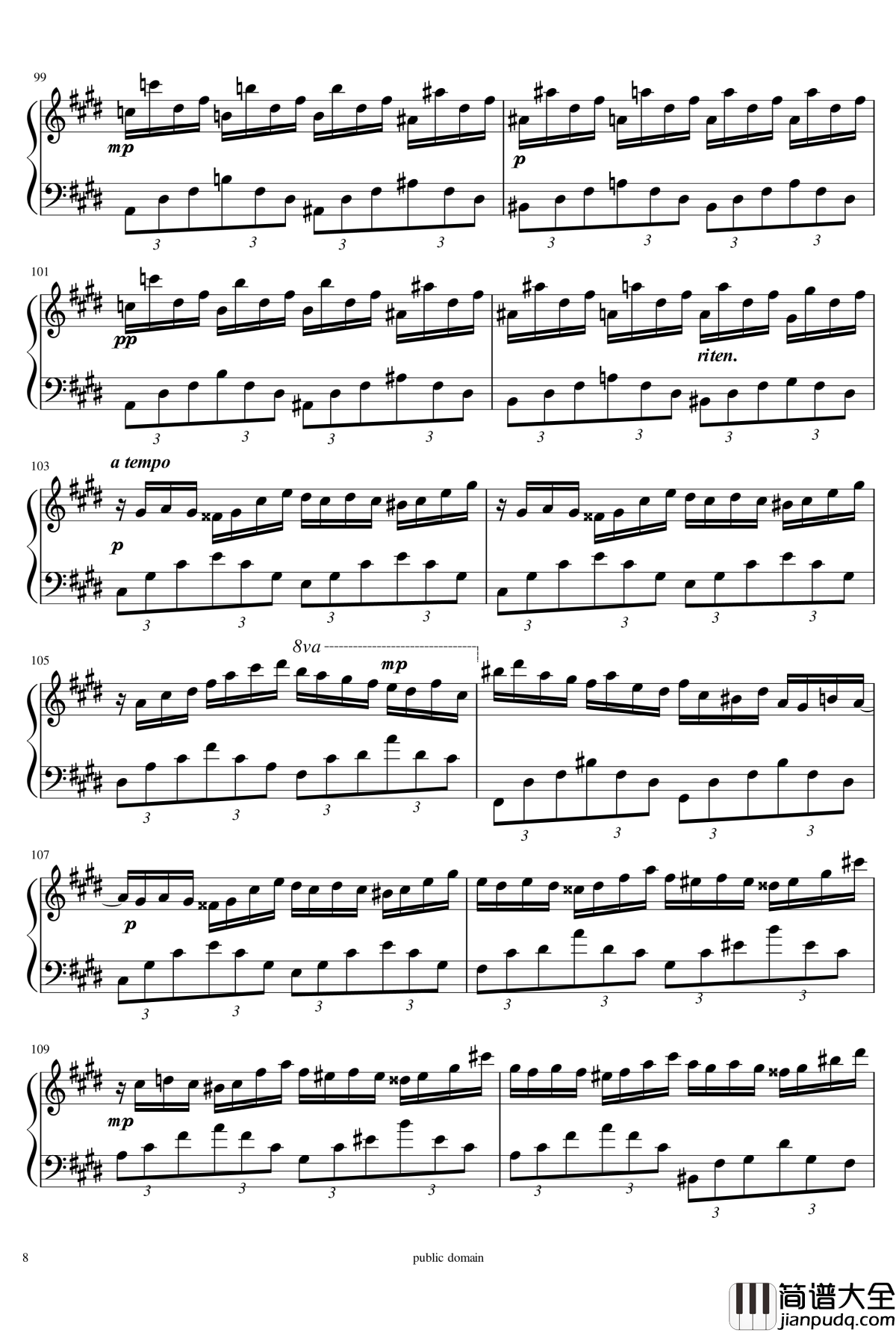 Fantaisie_Impromptu_Op.66_肖邦钢琴谱_chopin