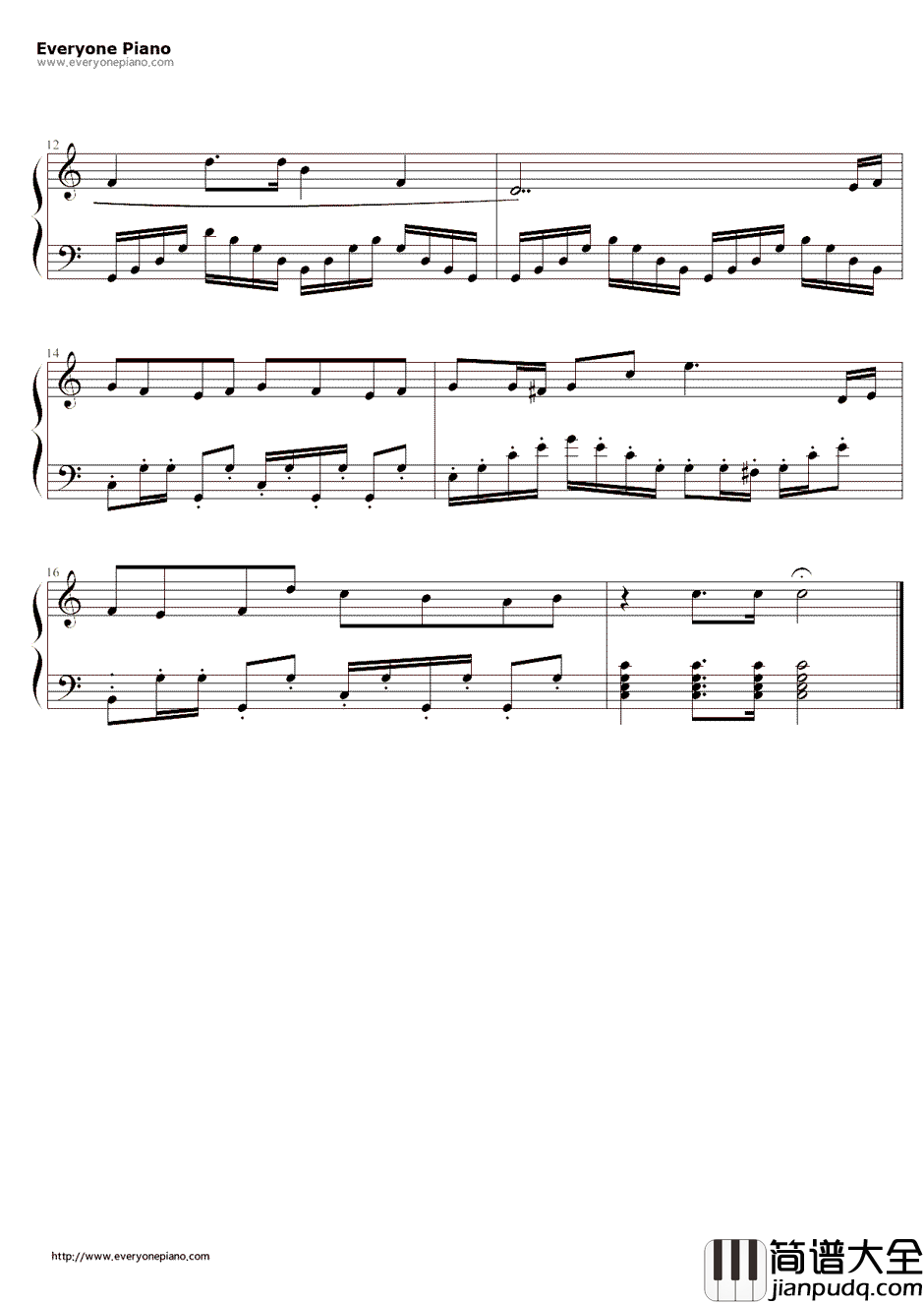 蓝精灵之歌(动画_蓝精灵_主题曲)钢琴谱_郑秋枫
