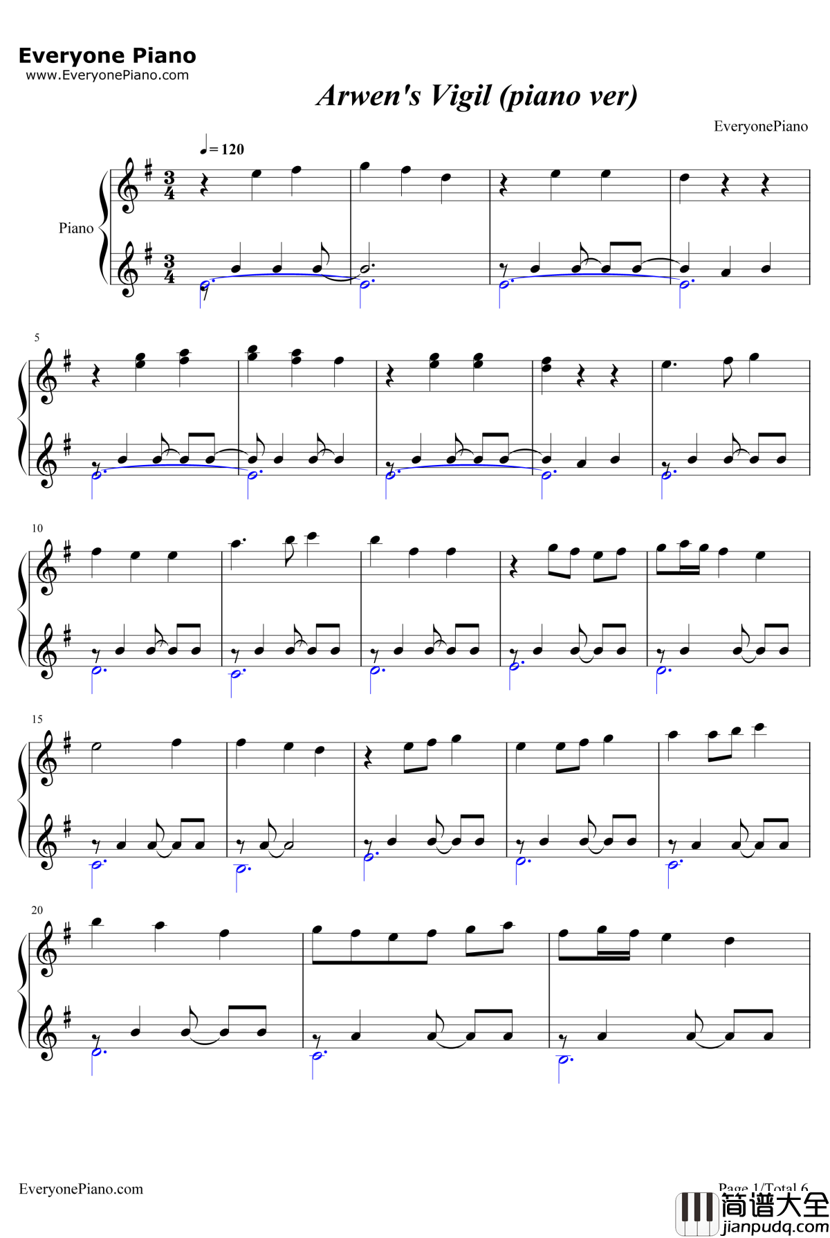 Arwen's_Vigil钢琴谱_ThePianoGuys