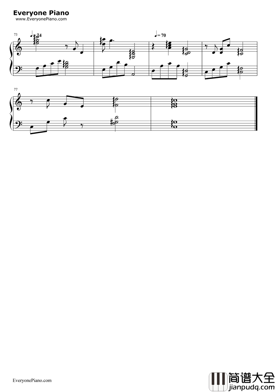 千古钢琴谱_阿兰_花千骨片头曲