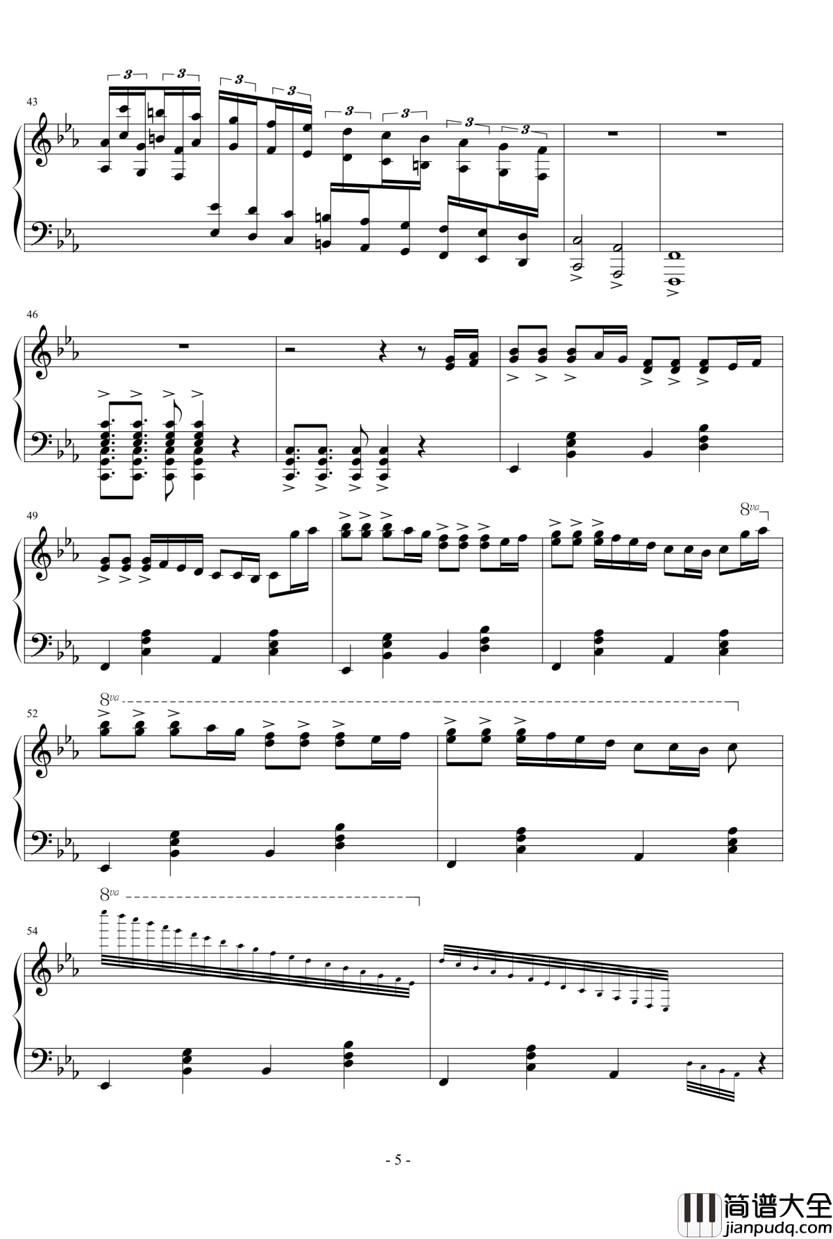 Huljic_Fiesta钢琴谱_Maksim_Mrvica_狂欢节_马克西姆__最接近原版_Maksim·Mrvica