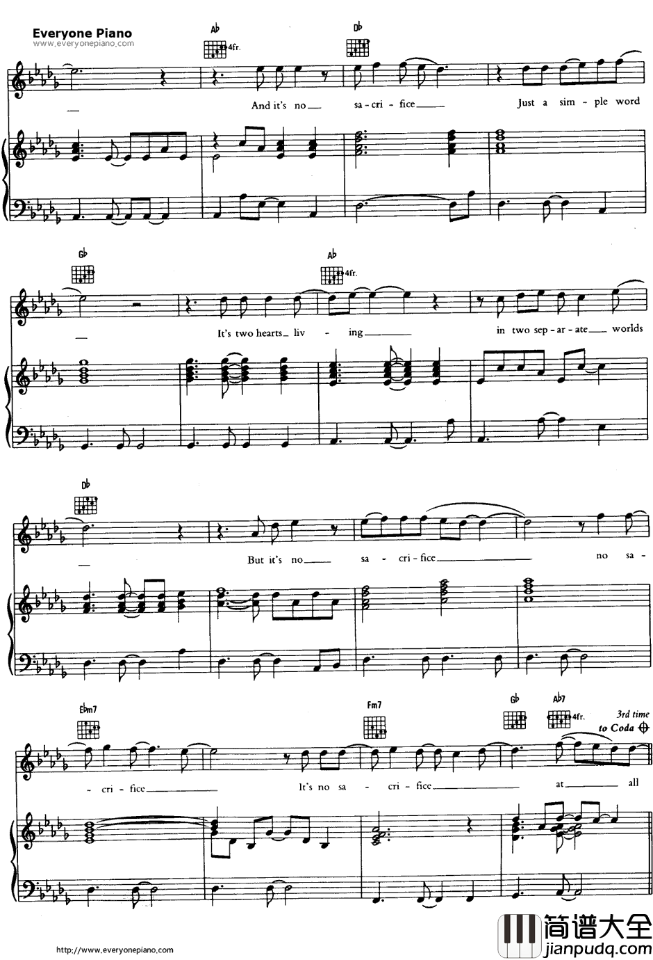 Sacrifice钢琴谱_EltonJohn