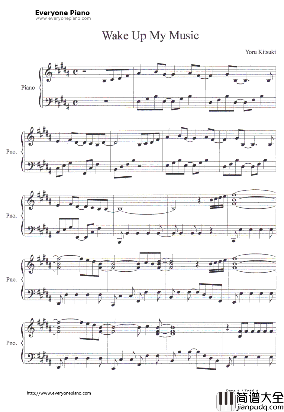 Wake_up_my_music钢琴谱_STAR☆ANIS_Aikatsu!偶像活动!OST