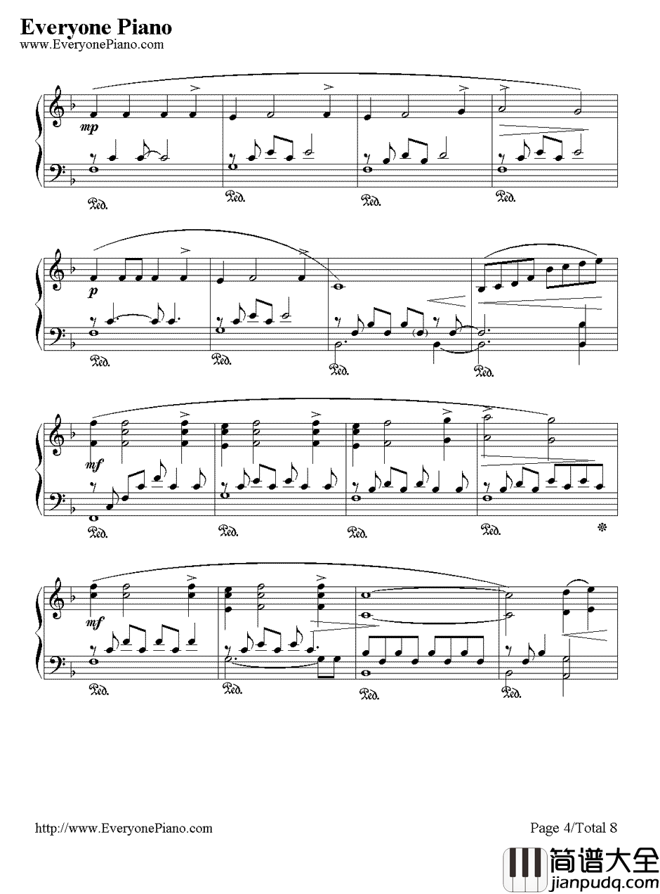 The_Portrait钢琴谱_JamesHorner_泰坦尼克号纯钢琴曲
