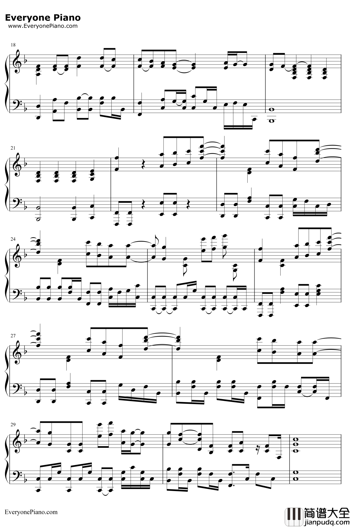 21Guns钢琴谱_GreenDay绿日乐队__变形金刚2_插曲