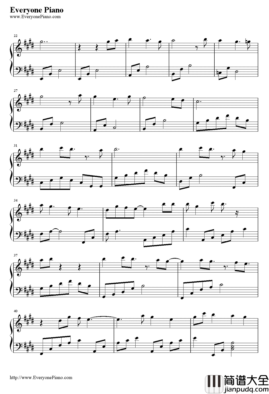 Futari_no_Kyori钢琴谱_Shugo_Chara__守护甜心!_插曲