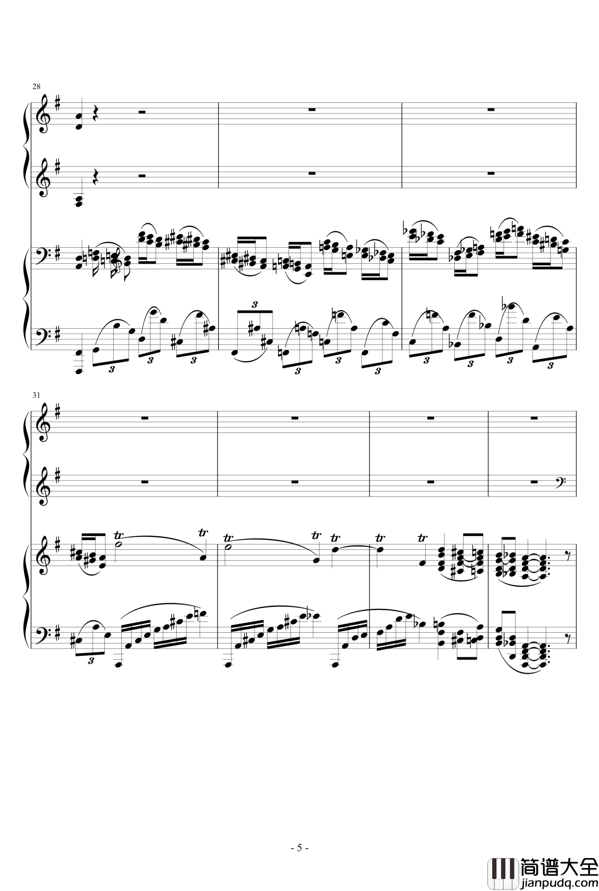 小温狂想曲2.5钢琴谱_一个球