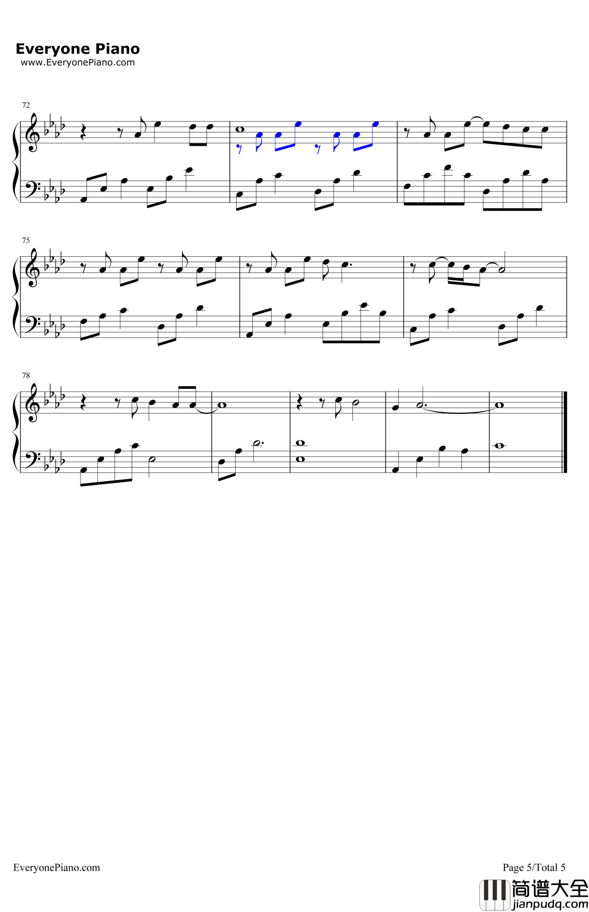 逆时光的浪钢琴谱_Bii毕书尽_爱上哥们插曲