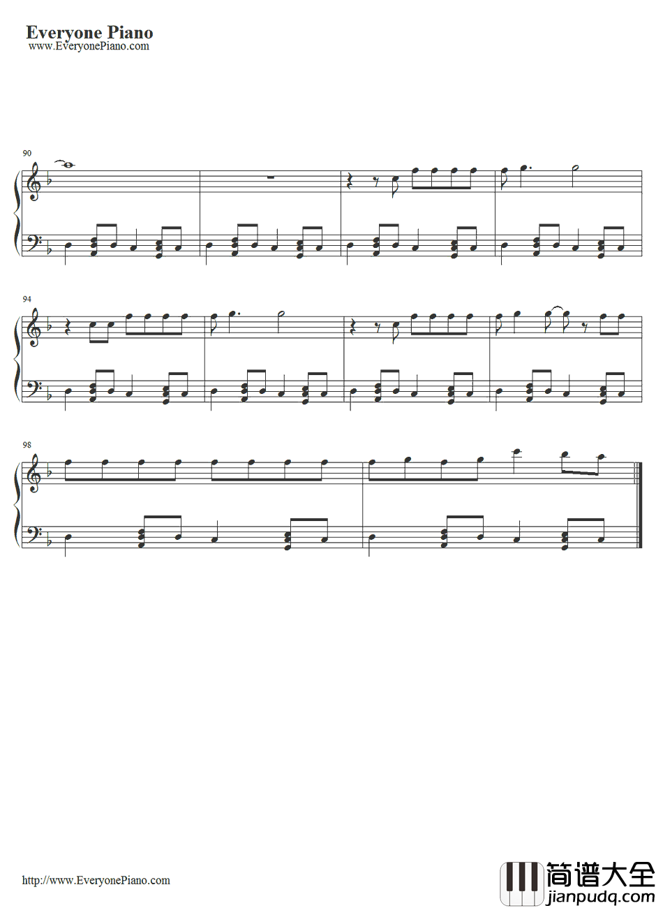 Some_body_That_I_Used_to_Know钢琴谱_Gotye&Kimbra