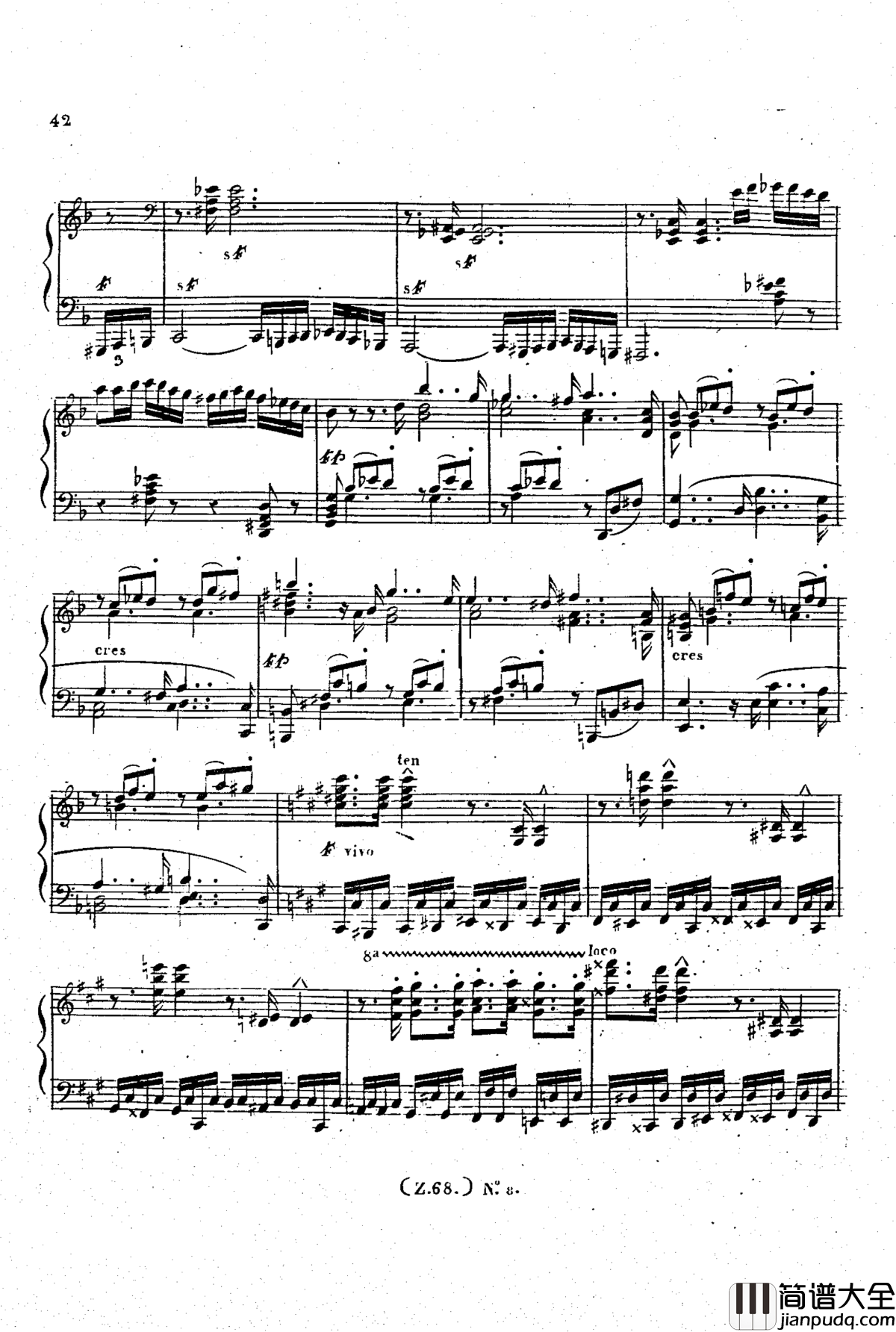 _d小调第六钢琴奏鸣曲_Op.124钢琴谱_车尔尼_Czerny