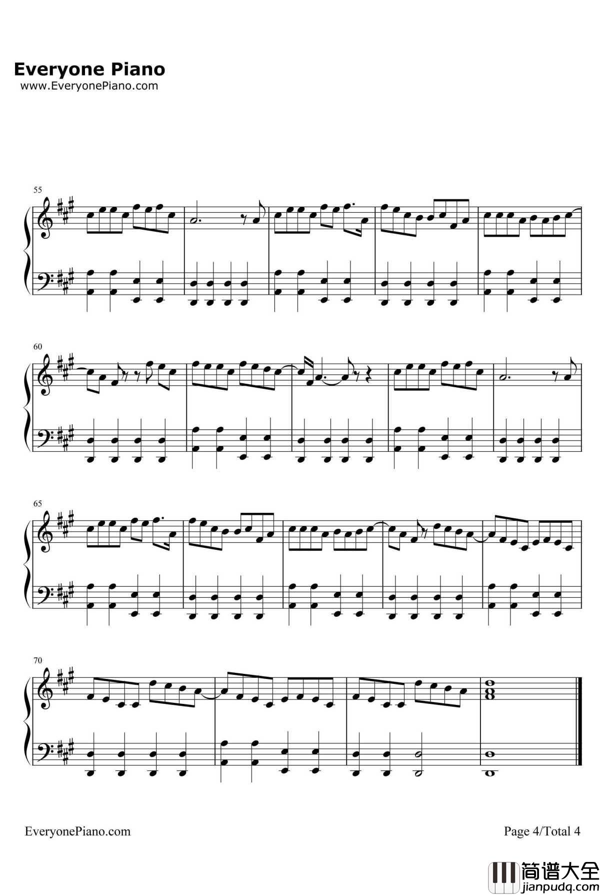 The_Lazy_Song钢琴谱_BrunoMars