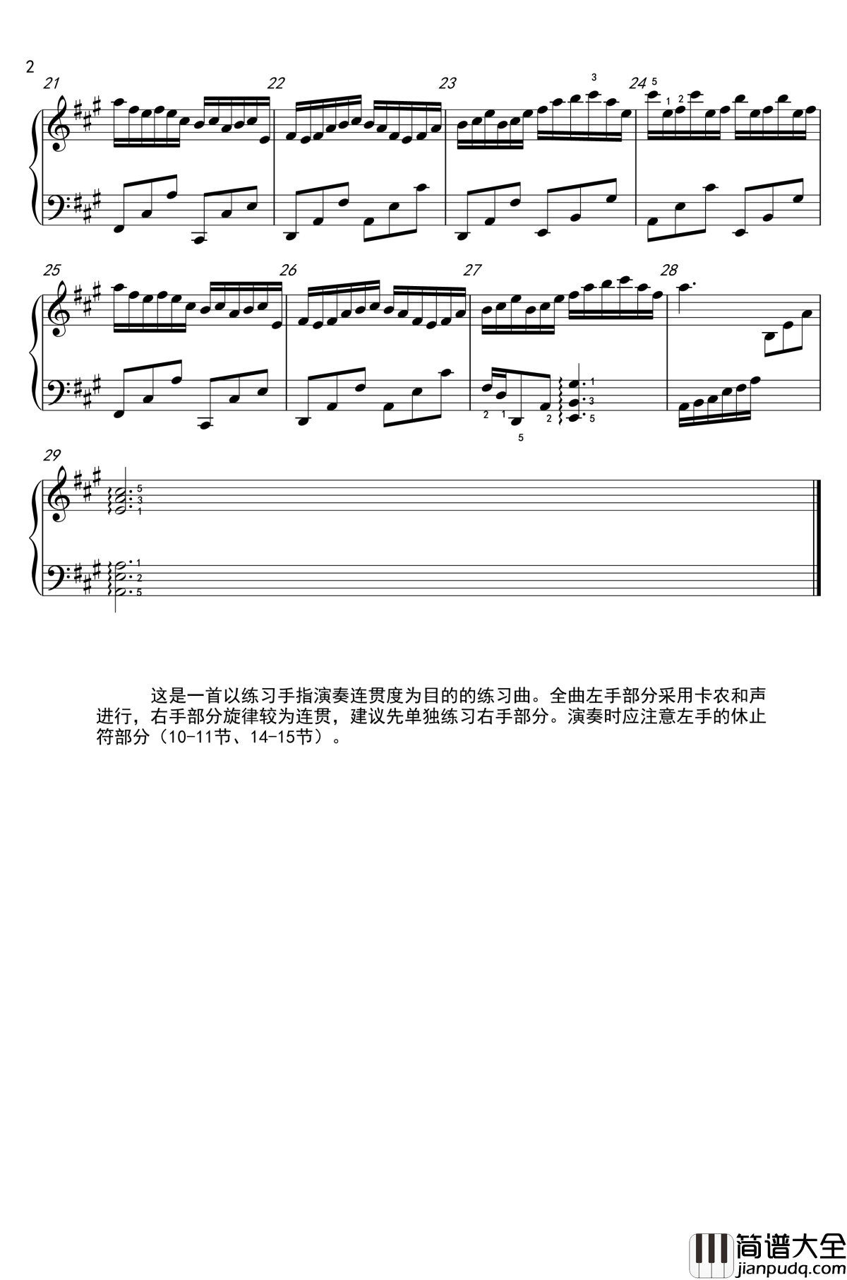 卡农连奏练习曲钢琴谱_xvv12345