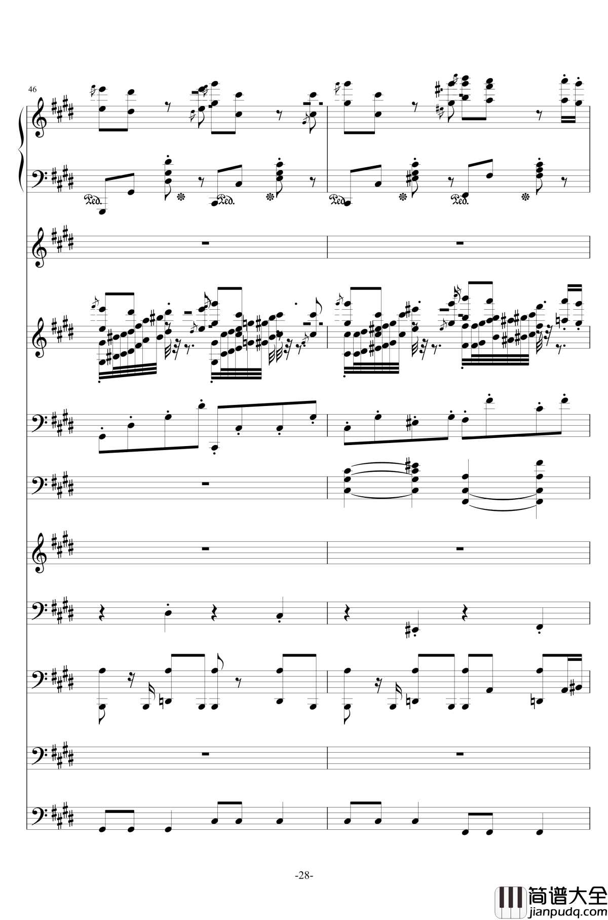 克罗地亚第七号狂想曲钢琴谱_总谱_ellocz