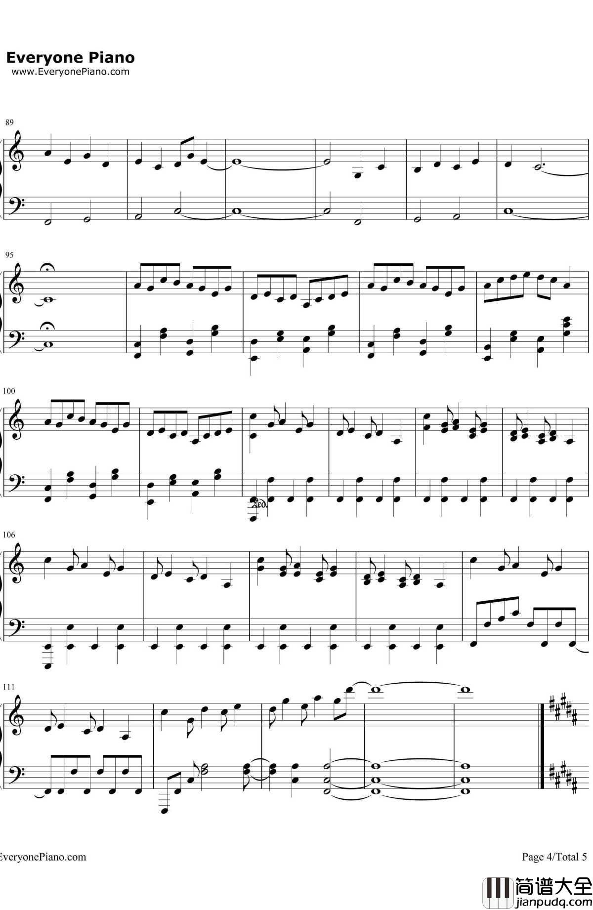 三葉のテーマ钢琴谱_RADWIMPS__你的名字_三叶角色主题音乐