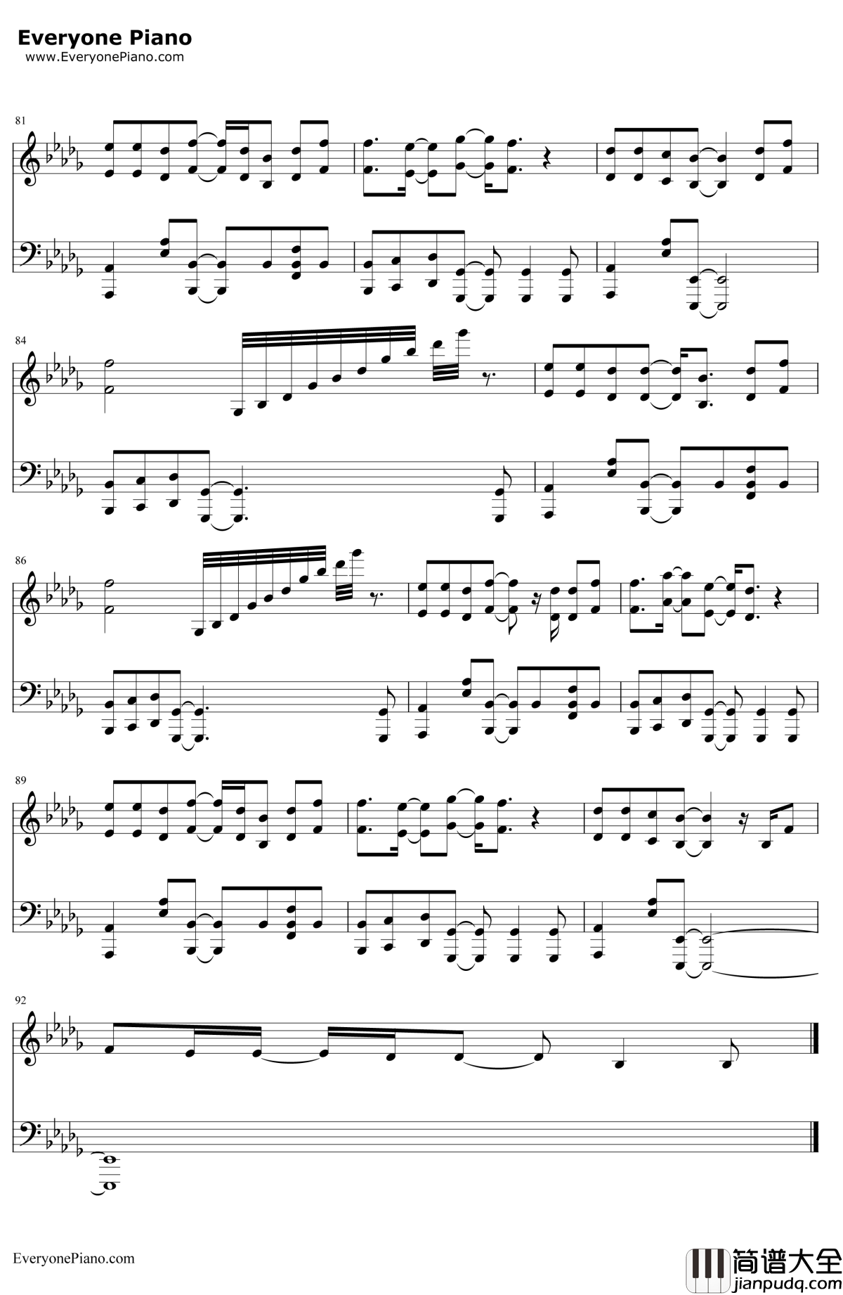 I_See_Fire钢琴谱_EdSheeran_霍比特人2:史矛革荒漠ED
