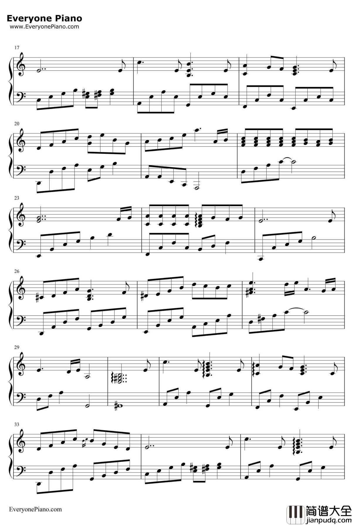 更替的四季钢琴谱_久石让JoeHisaishi宫崎骏_ChangingoftheSeasons
