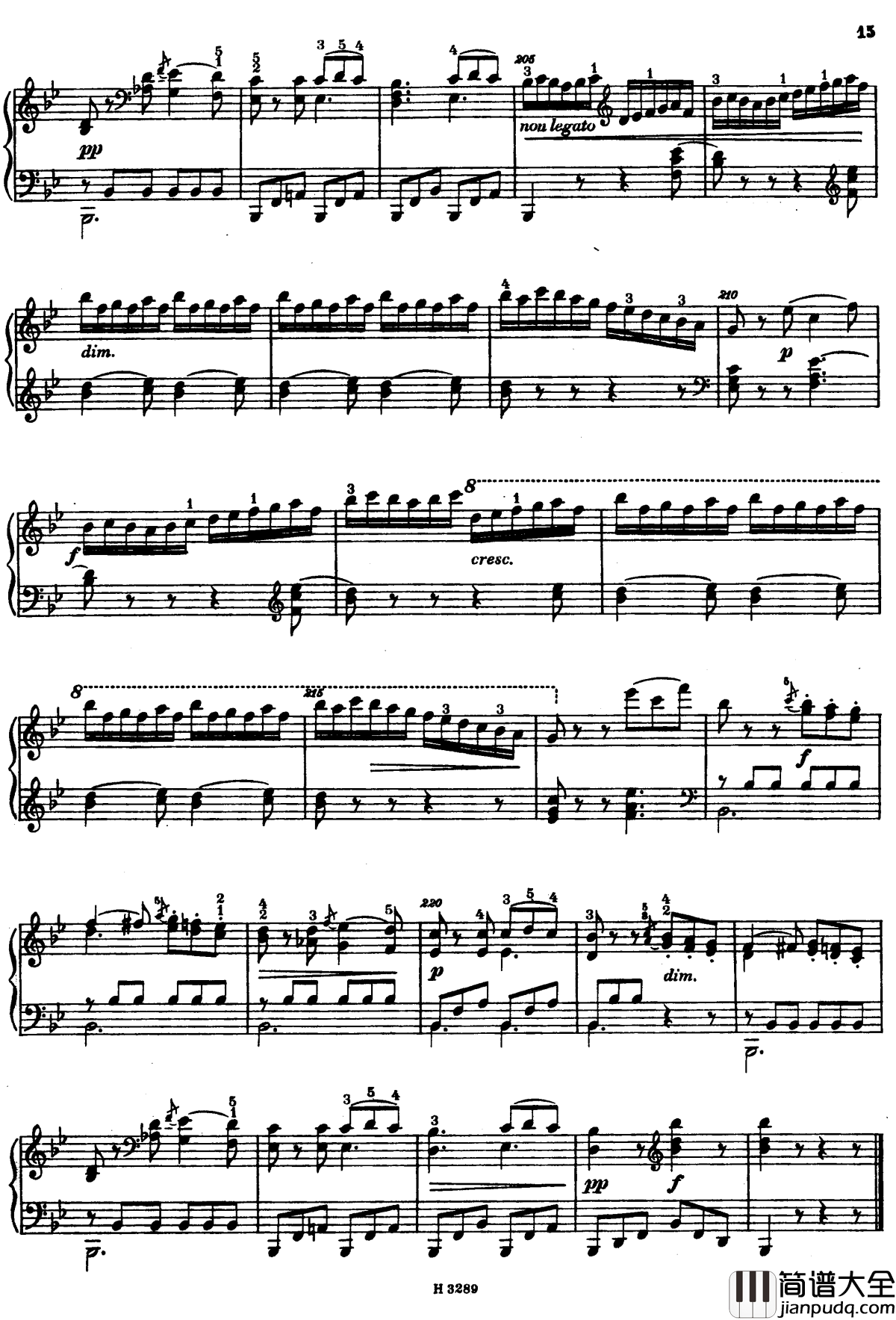 降B大调第八钢琴奏鸣曲Op.23钢琴谱_杜舍克